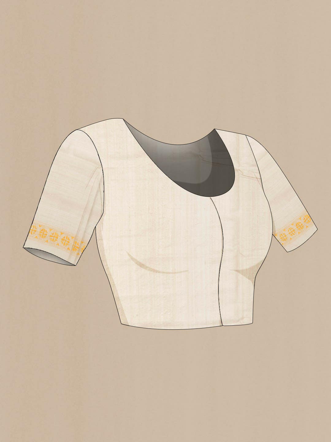 Beige Tussar Saree