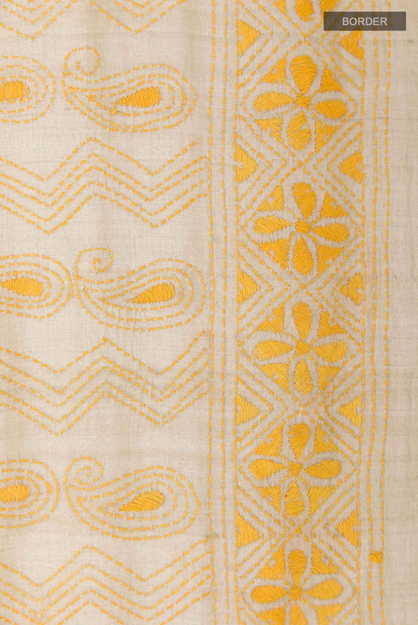 Beige Tussar Saree