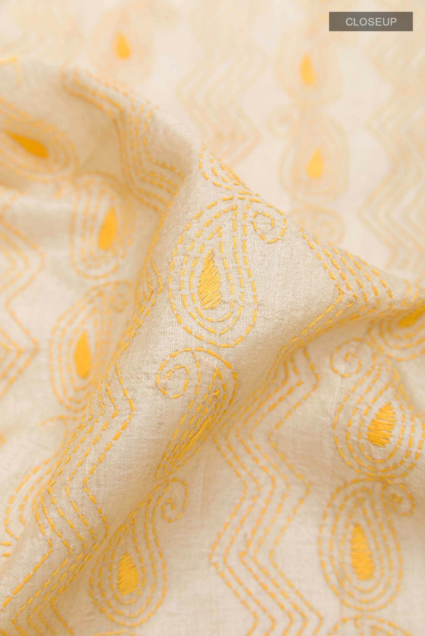 Beige Tussar Saree