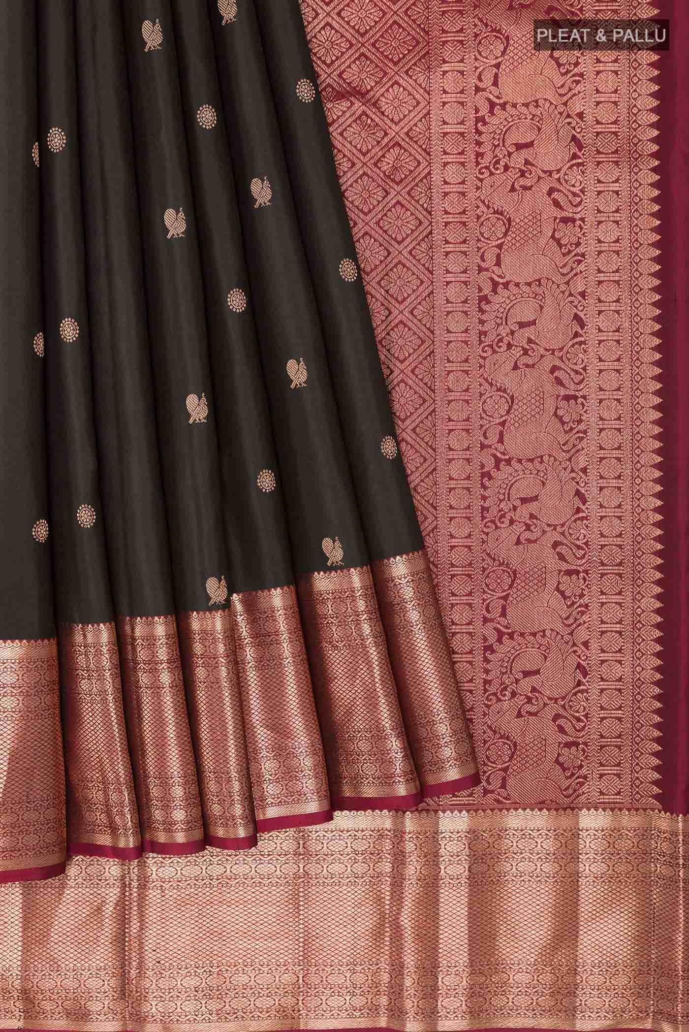 Black Kanchipuram Silk Saree