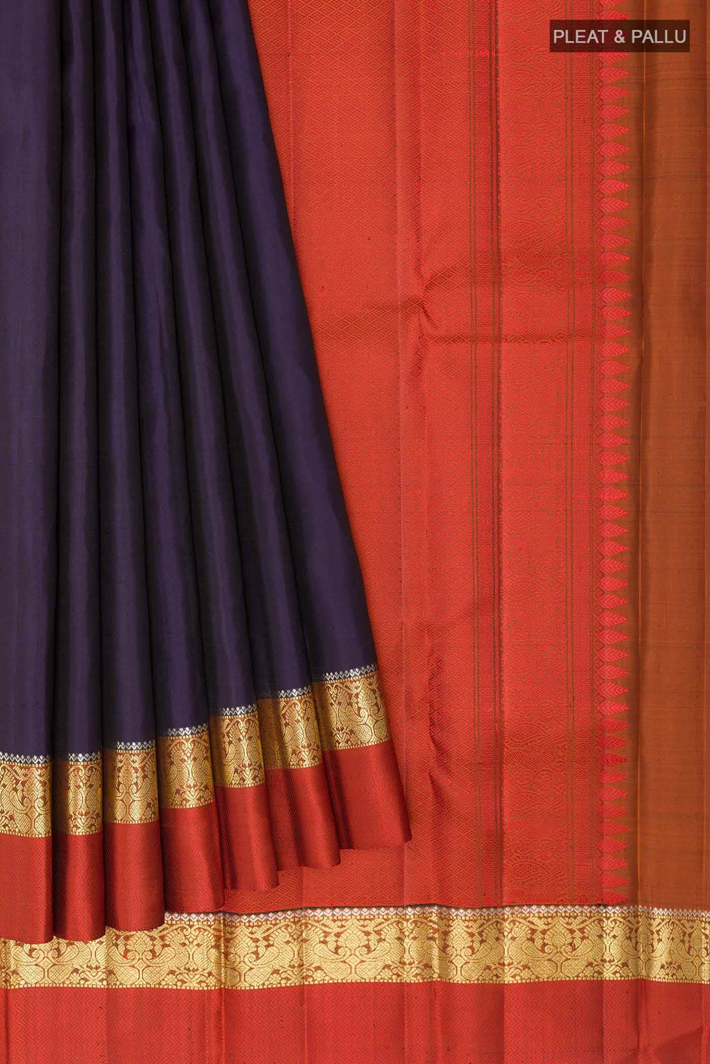 Navy Blue Kanchipuram Silk Saree