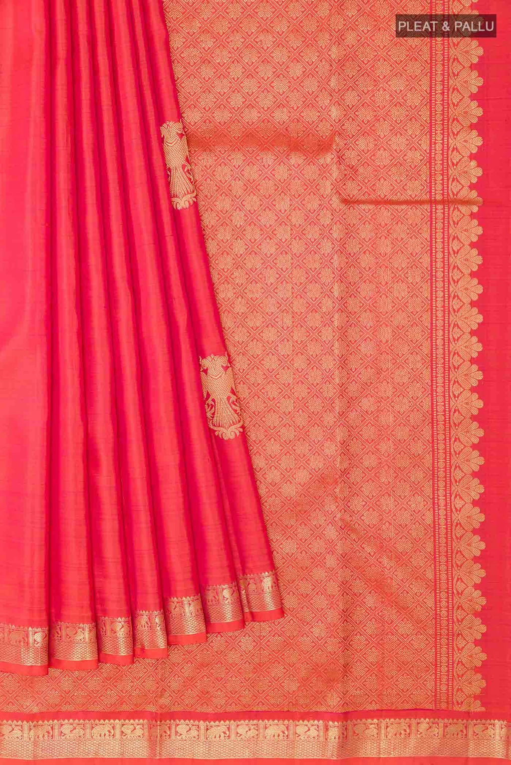 Pink Dual Tone Kanchipuram Silk Saree