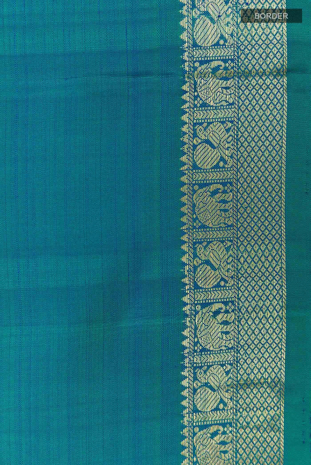 Peacock Blue Kanchipuram Silk Saree