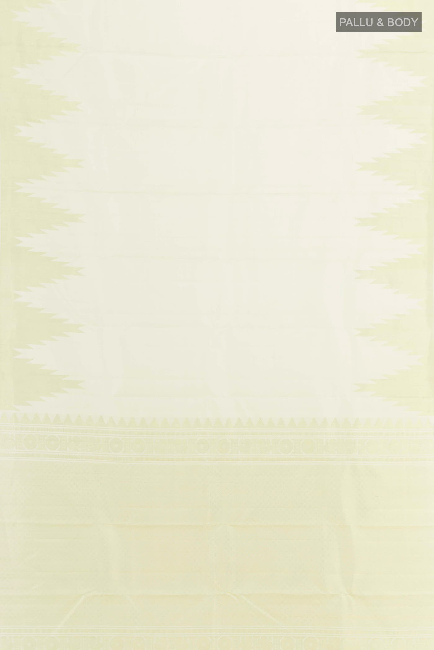 Off White Kanchipuram Silk Saree