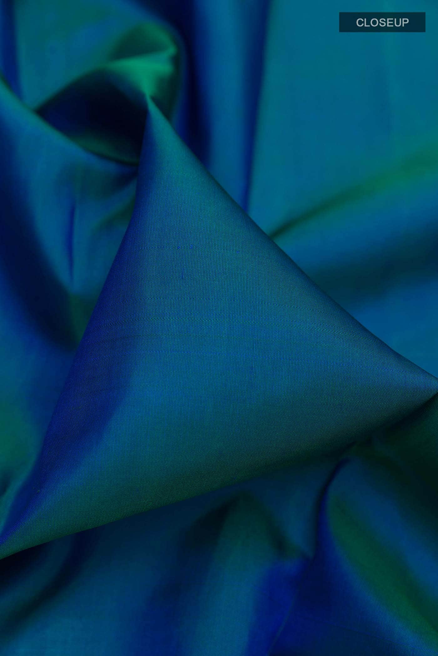 Peacock Blue Kanchipuram Silk Saree