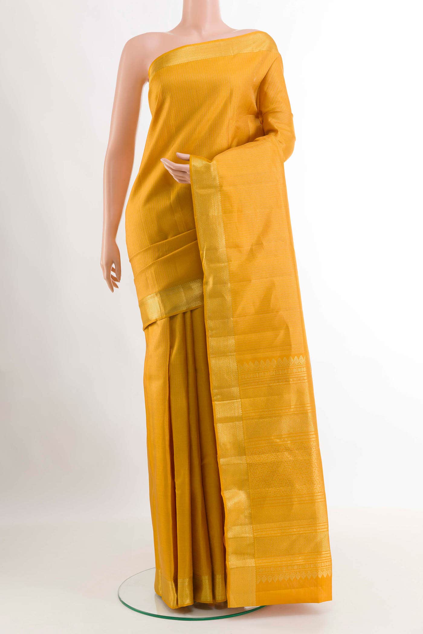 Yellow Kanchipuram Silk Saree