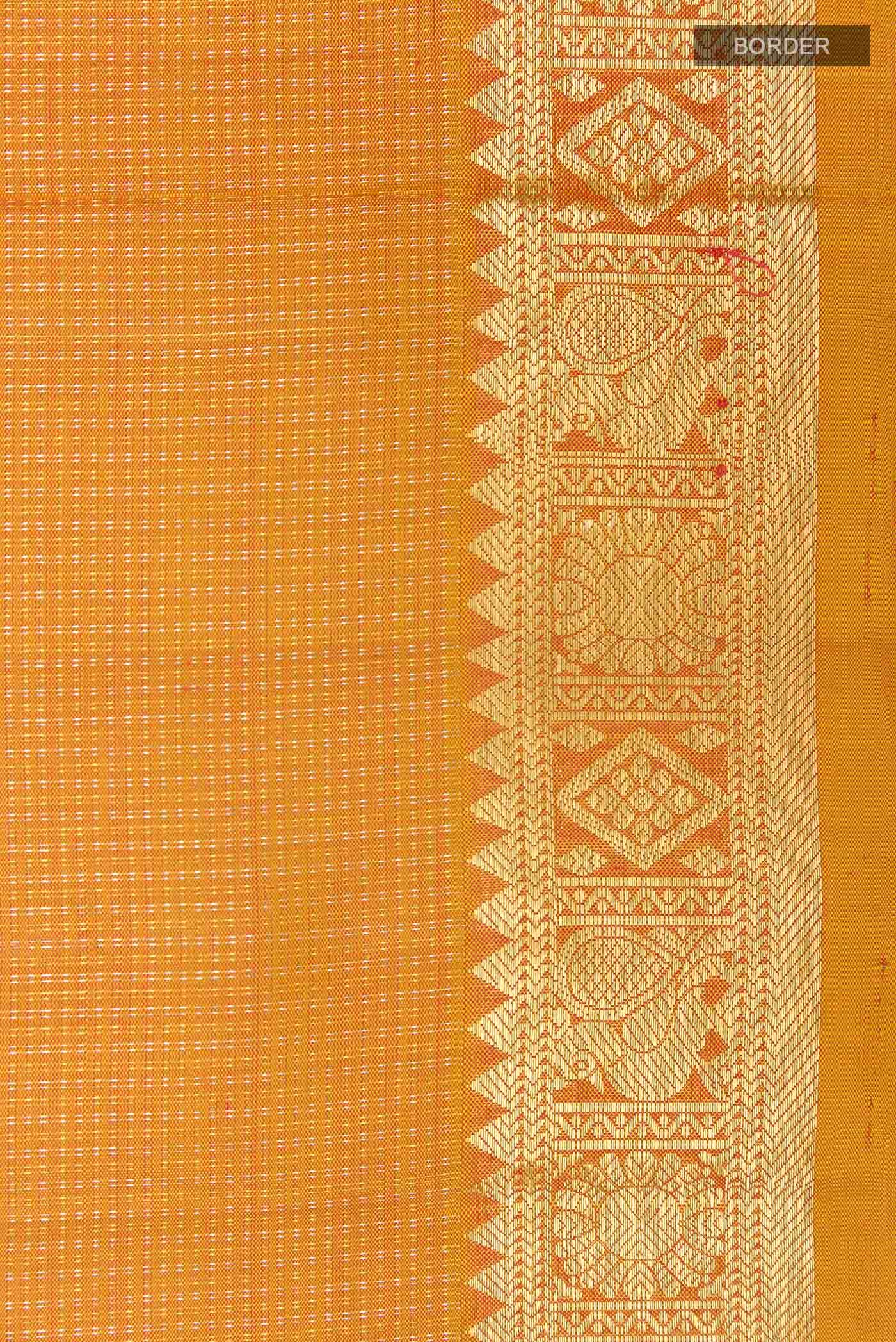 Orange Dual Tone Kanchipuram Silk Saree
