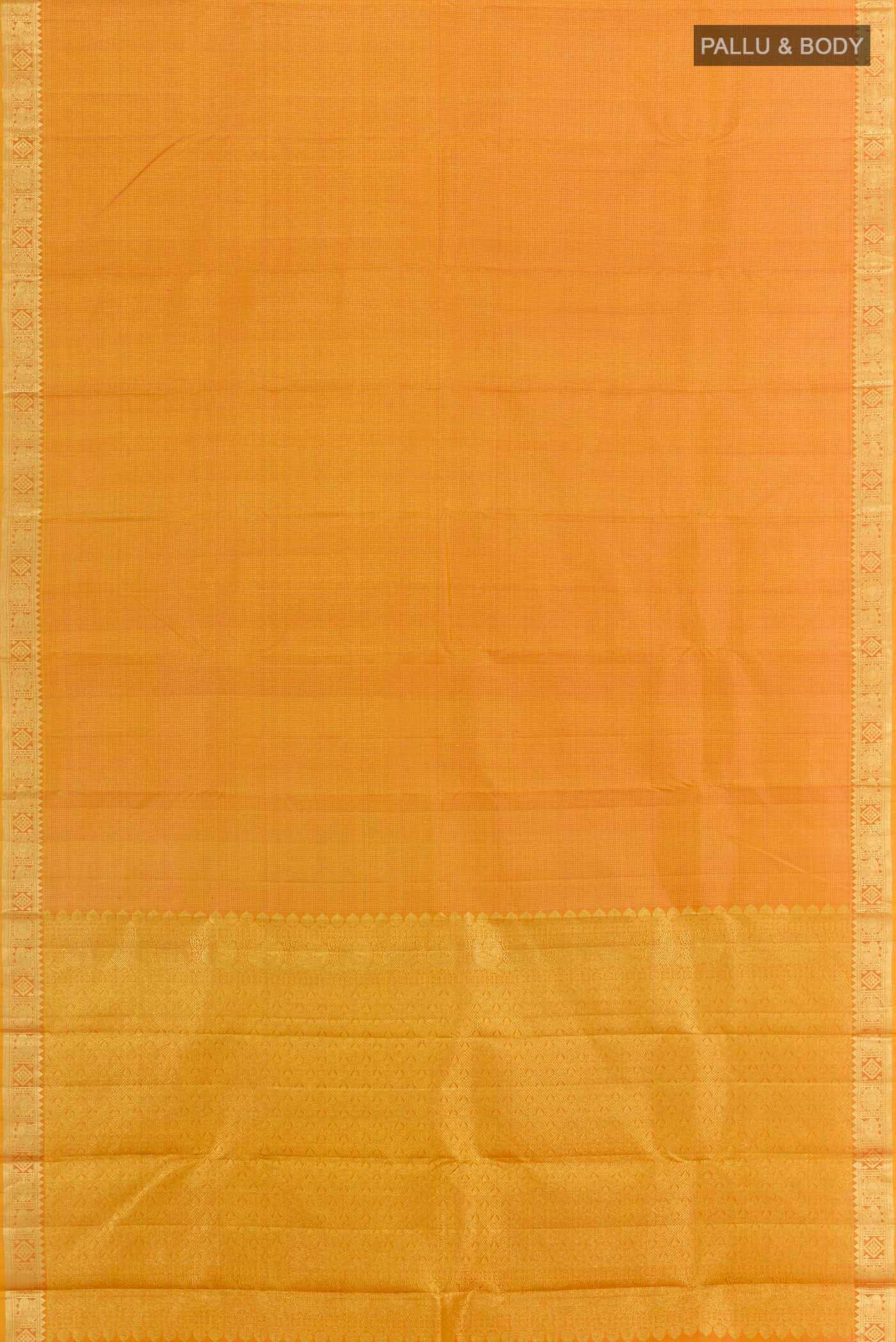 Orange Dual Tone Kanchipuram Silk Saree