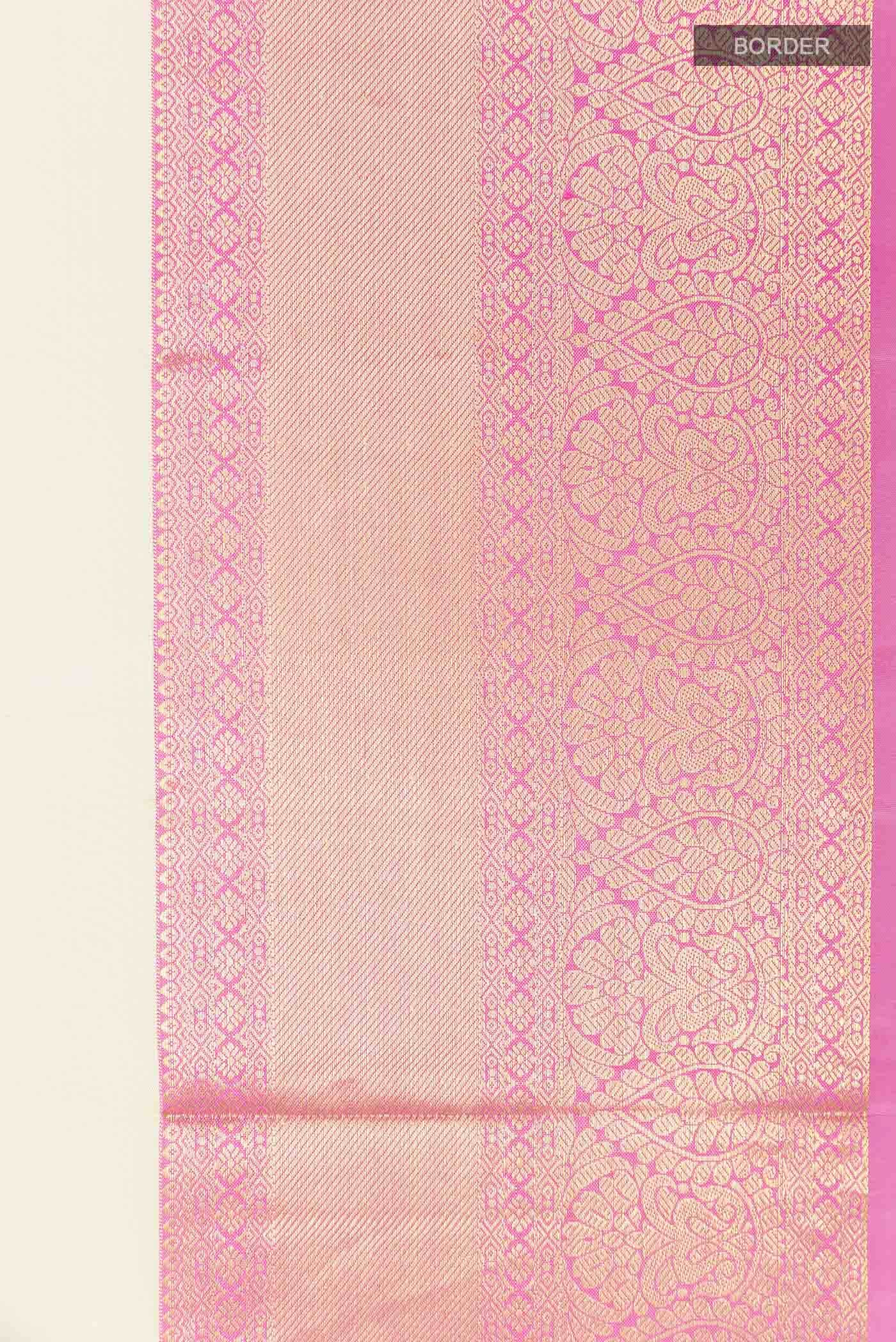 Off White Kanchipuram Silk Saree