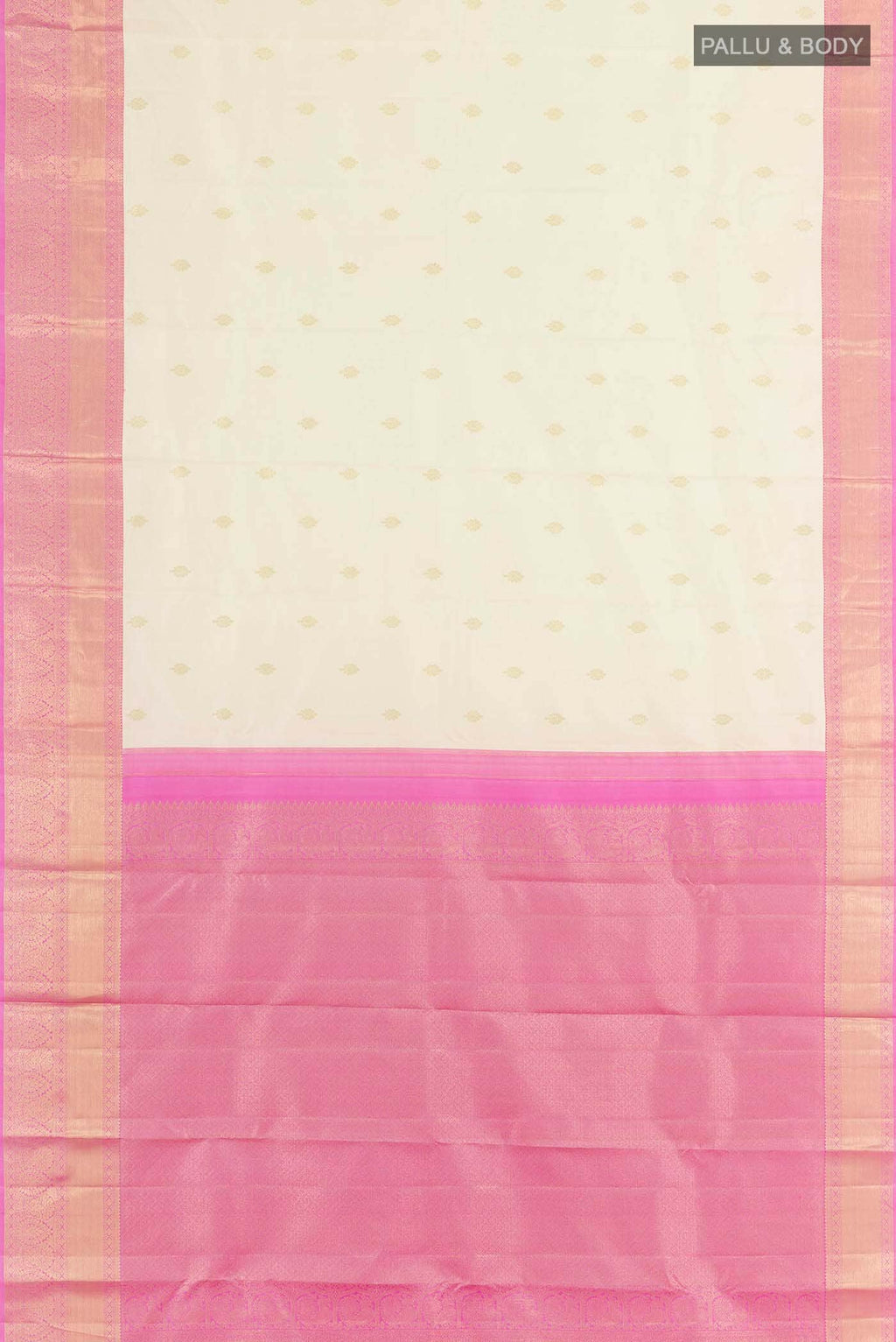 Off White Kanchipuram Silk Saree