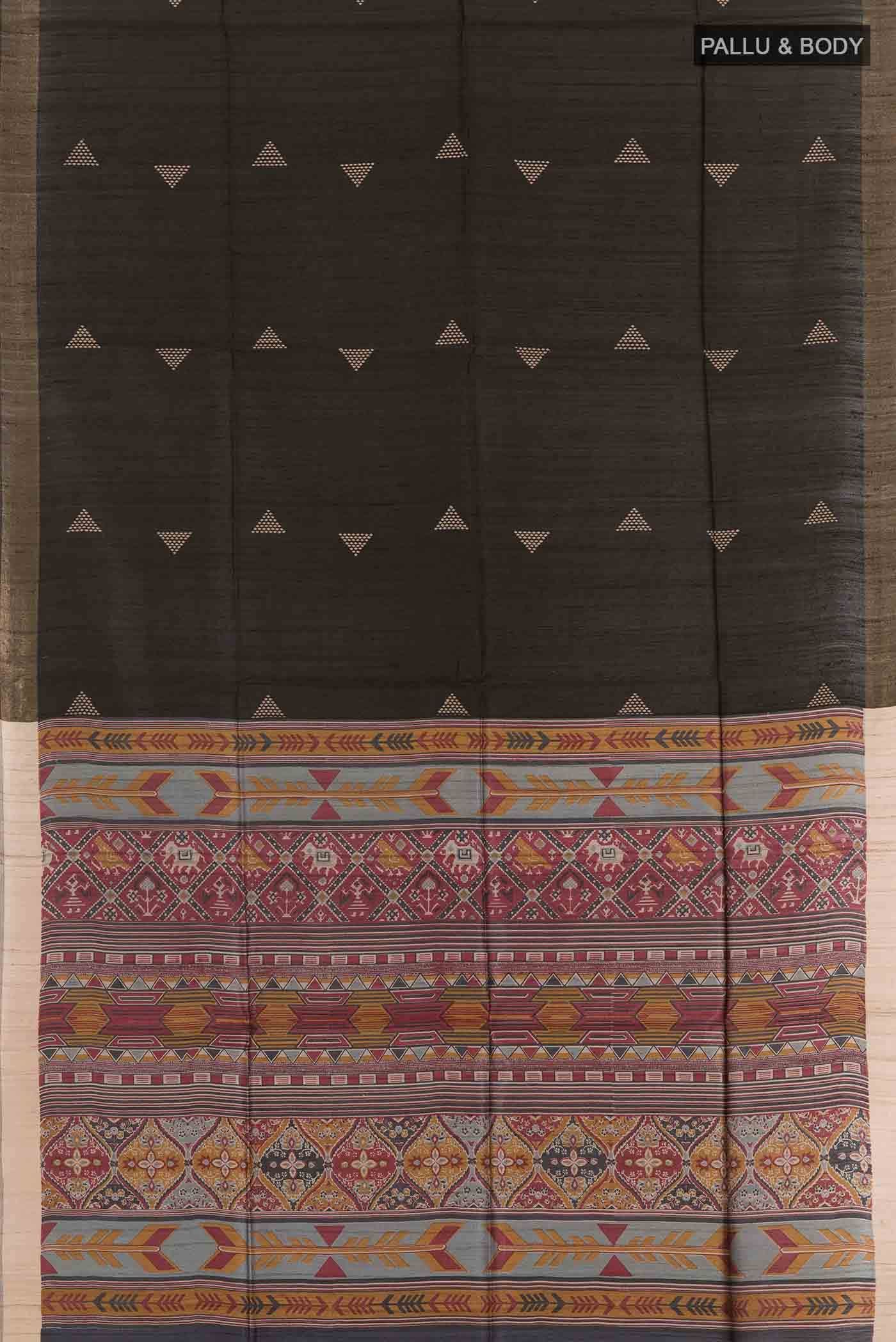 Black Tussar Saree