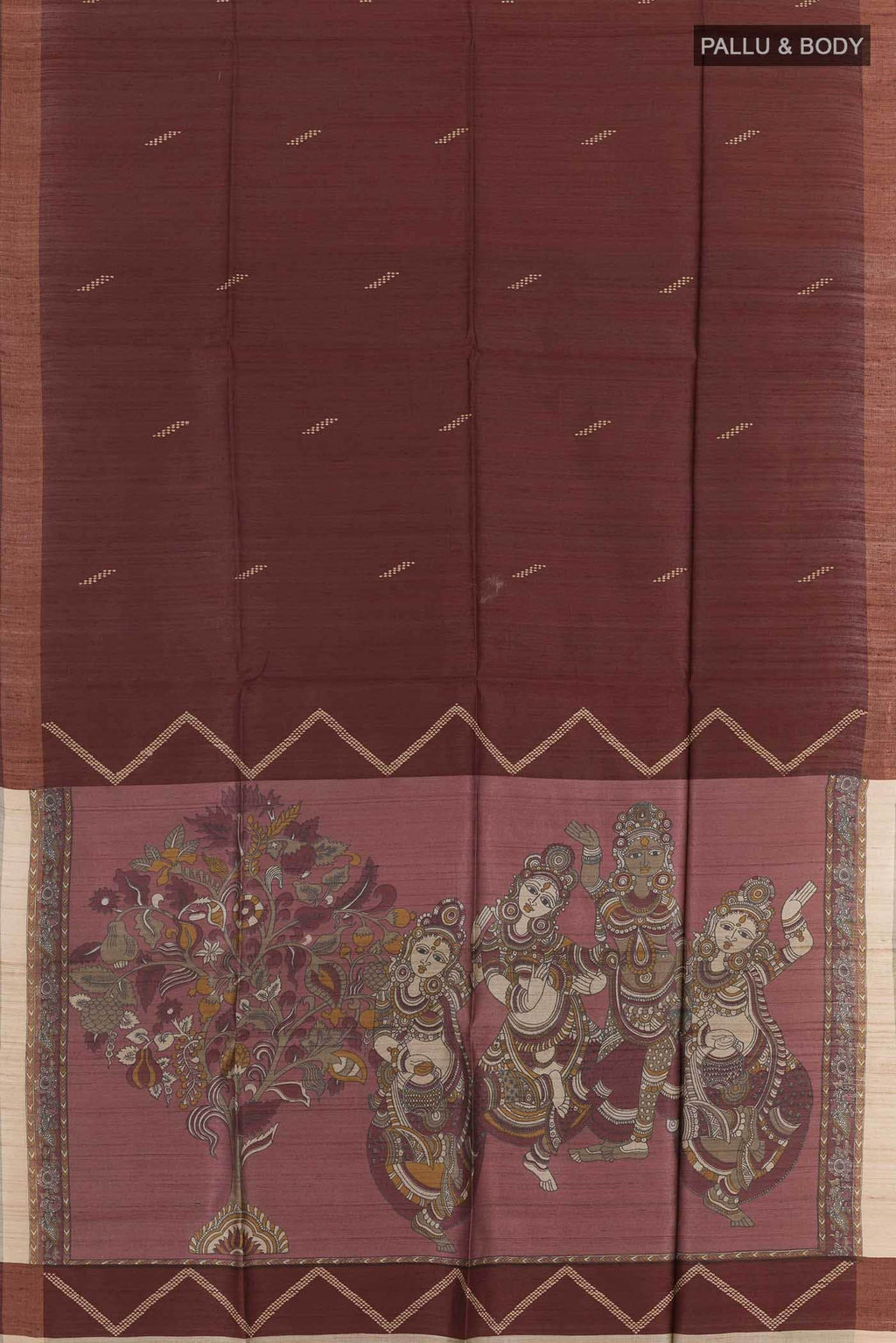 Brown Tussar Saree