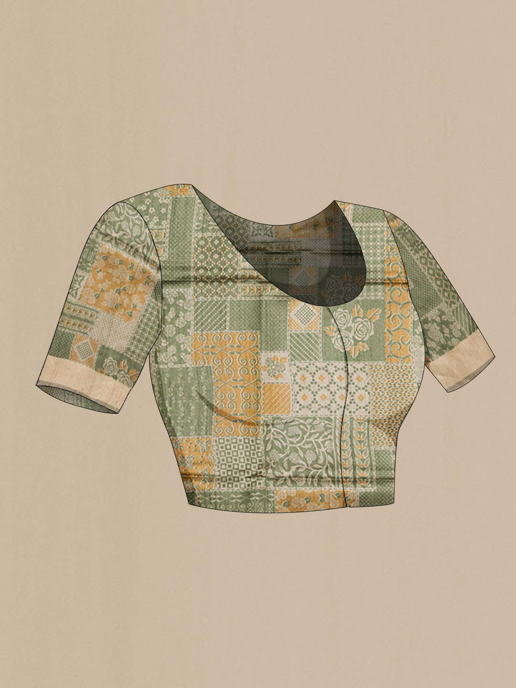 Olive Green Tussar Saree