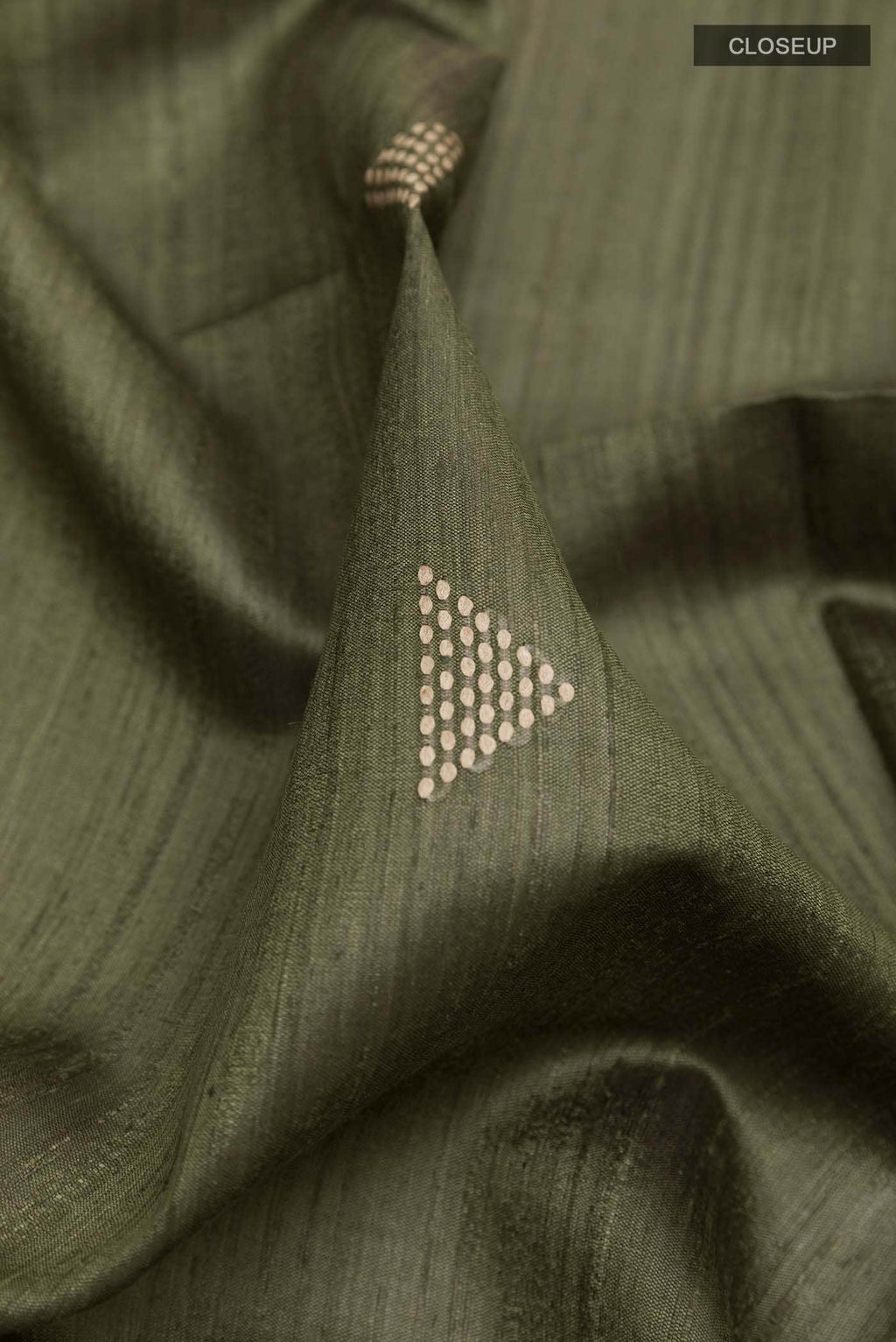 Olive Green Tussar Saree