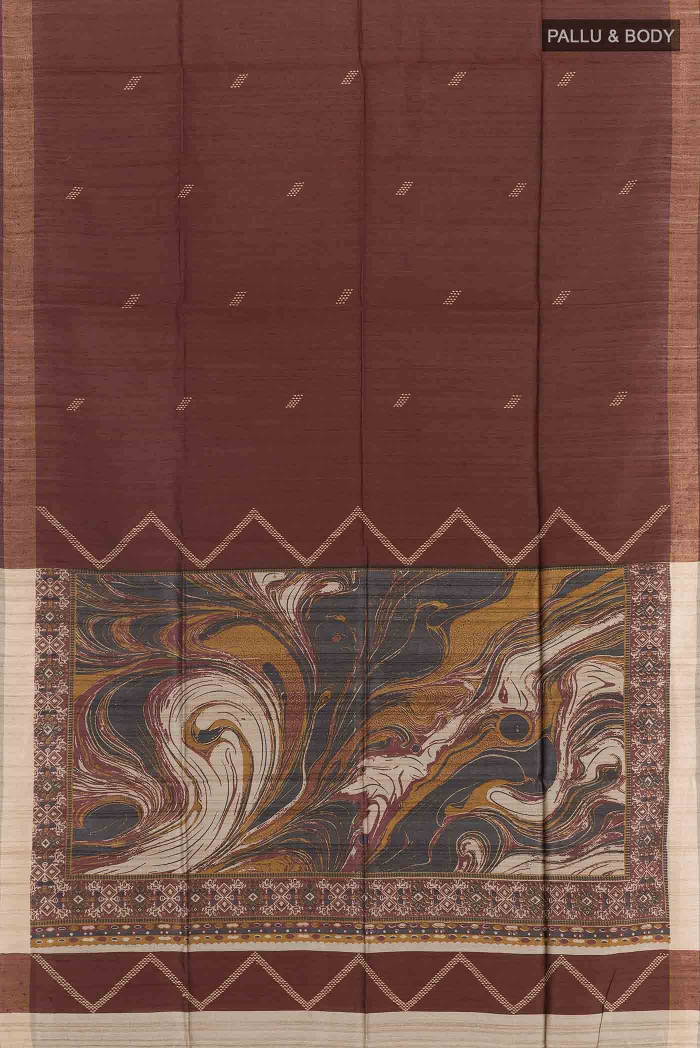Brown Tussar Saree