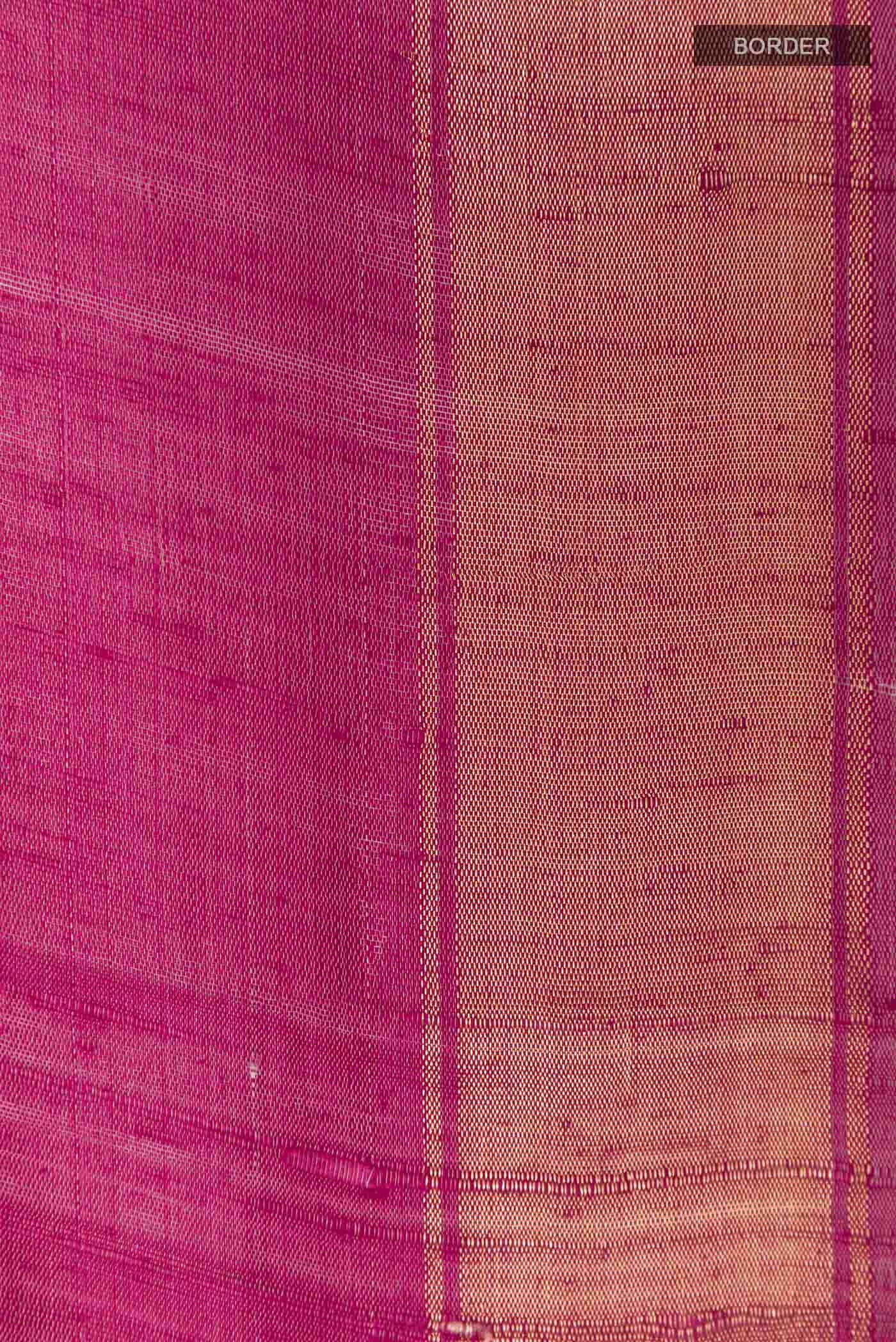 Dark Pink Tussar Saree
