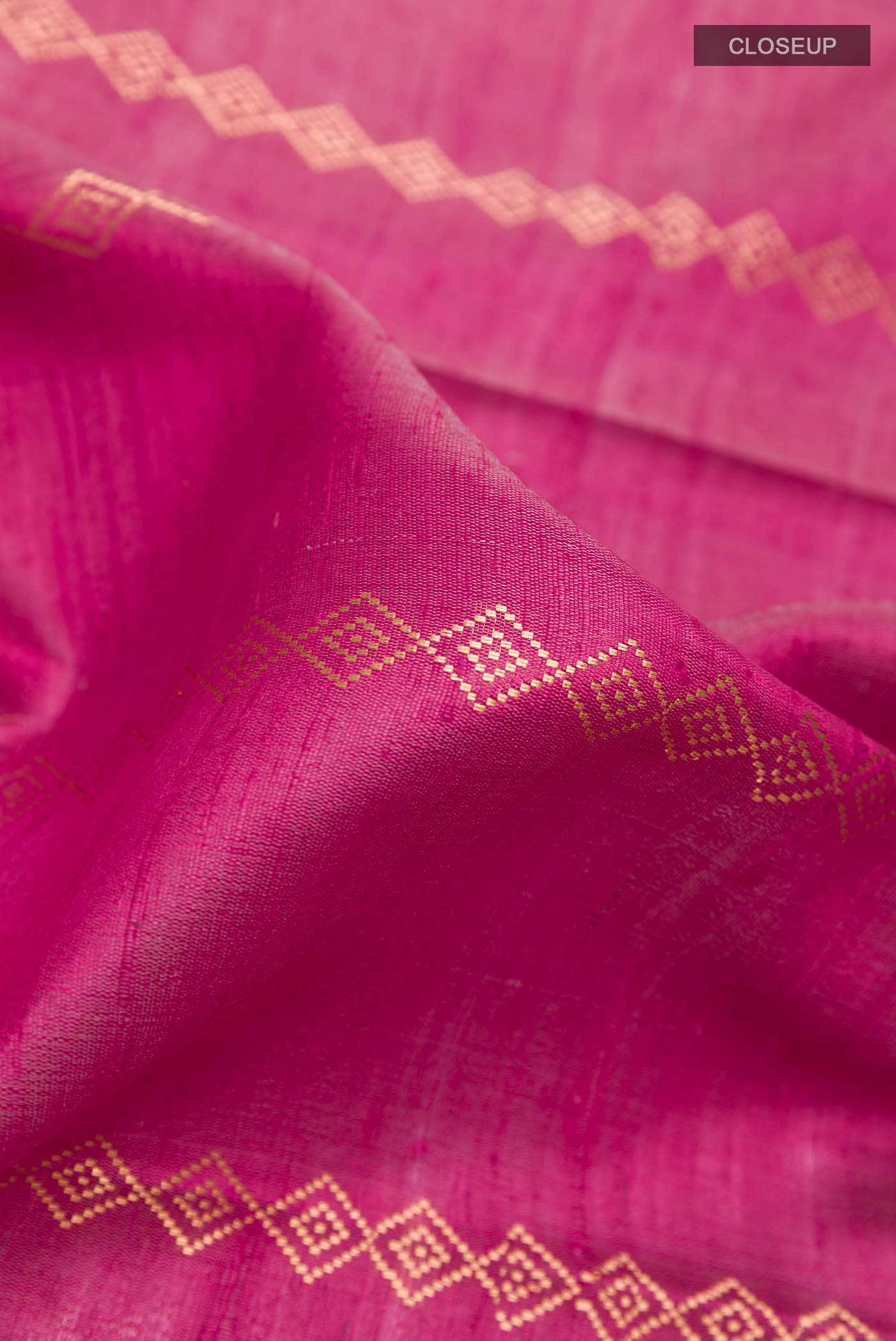 Dark Pink Tussar Saree