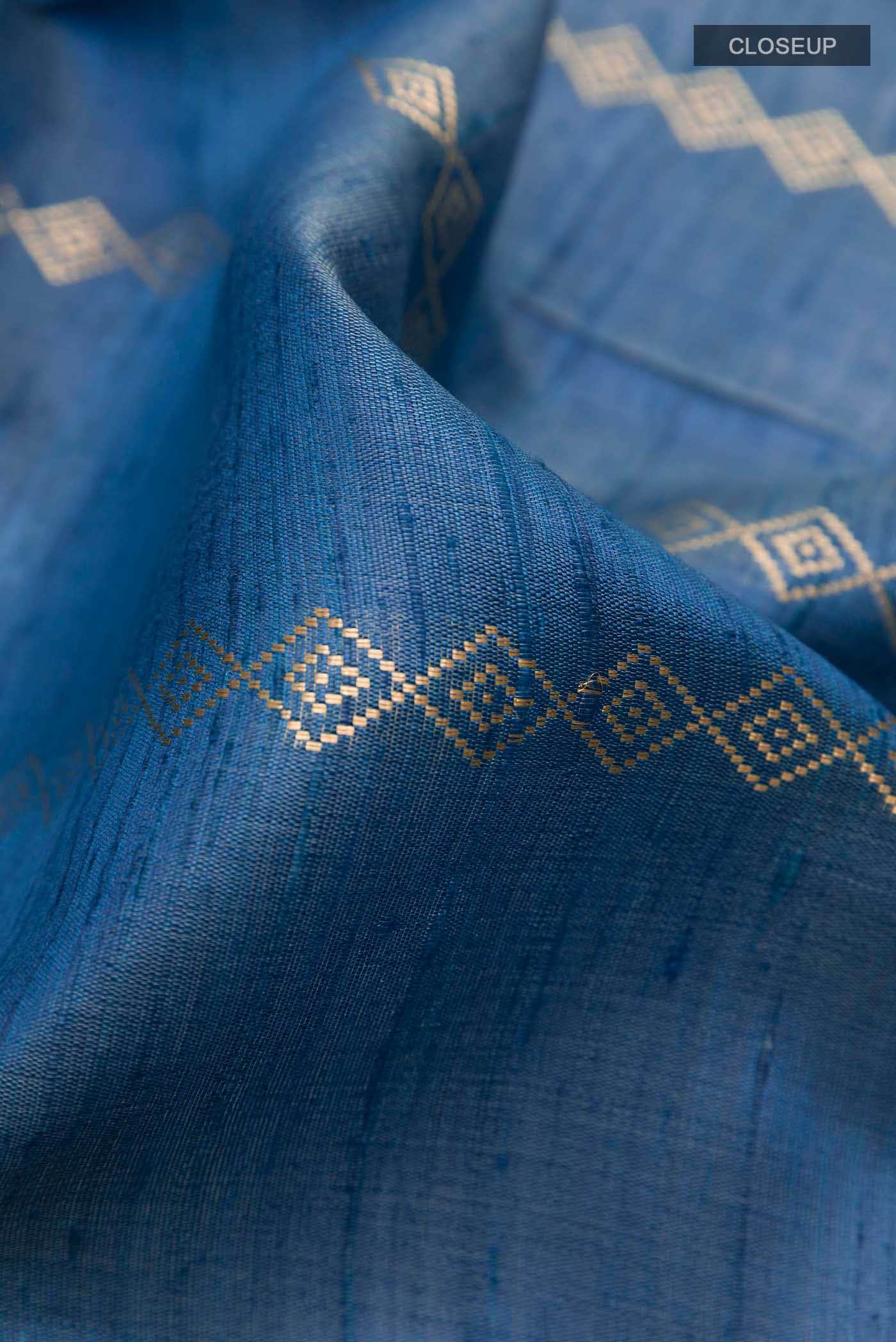 Blue Tussar Saree
