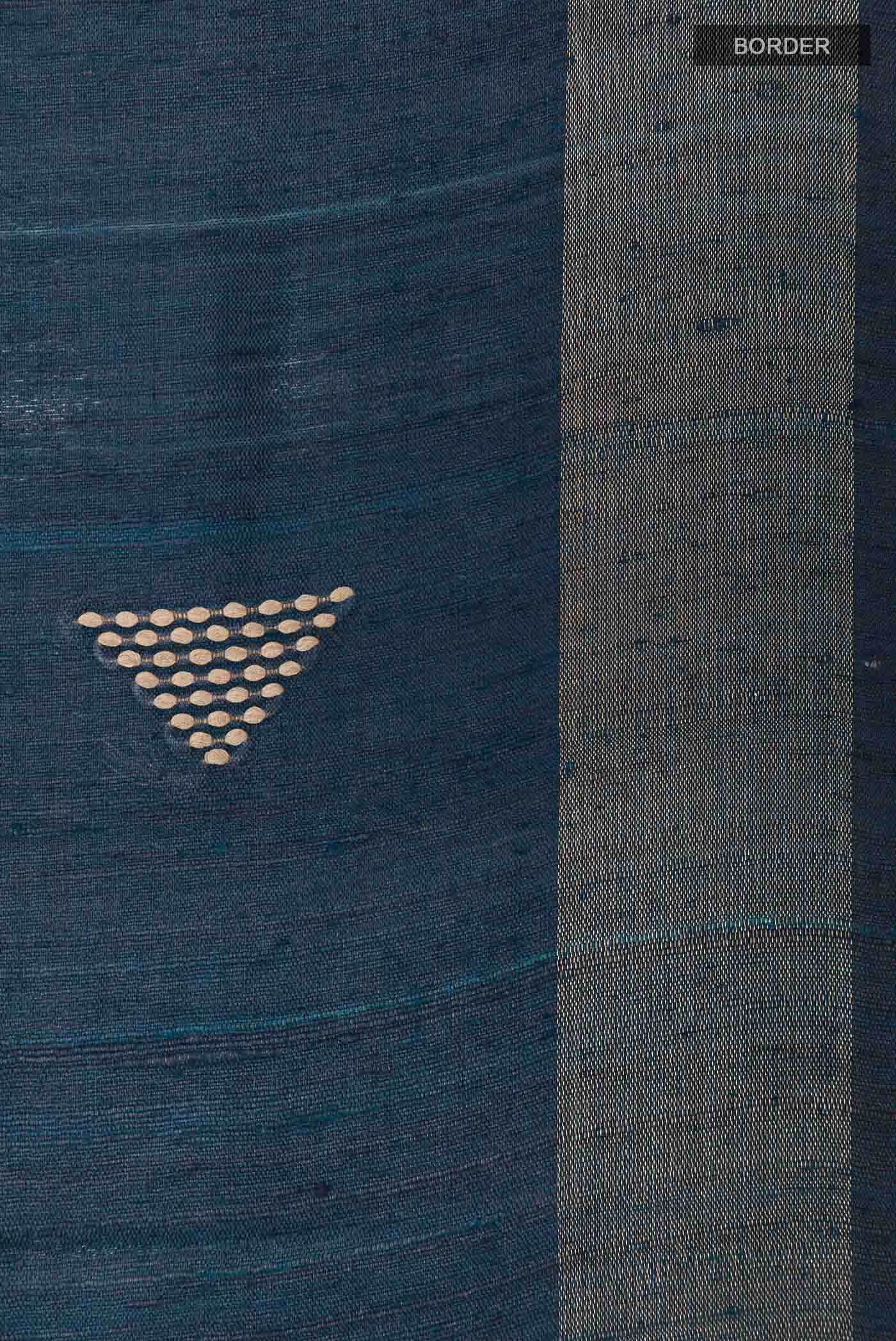 Blue Tussar Saree