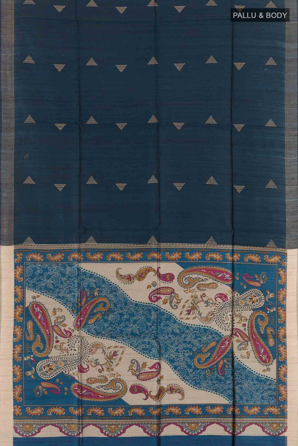 Blue Tussar Saree