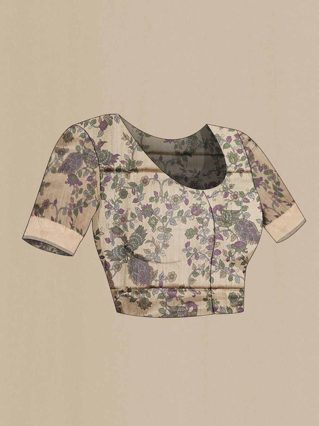 Olive Green Tussar Saree