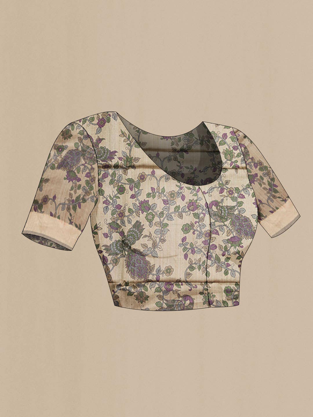 Olive Green Tussar Saree