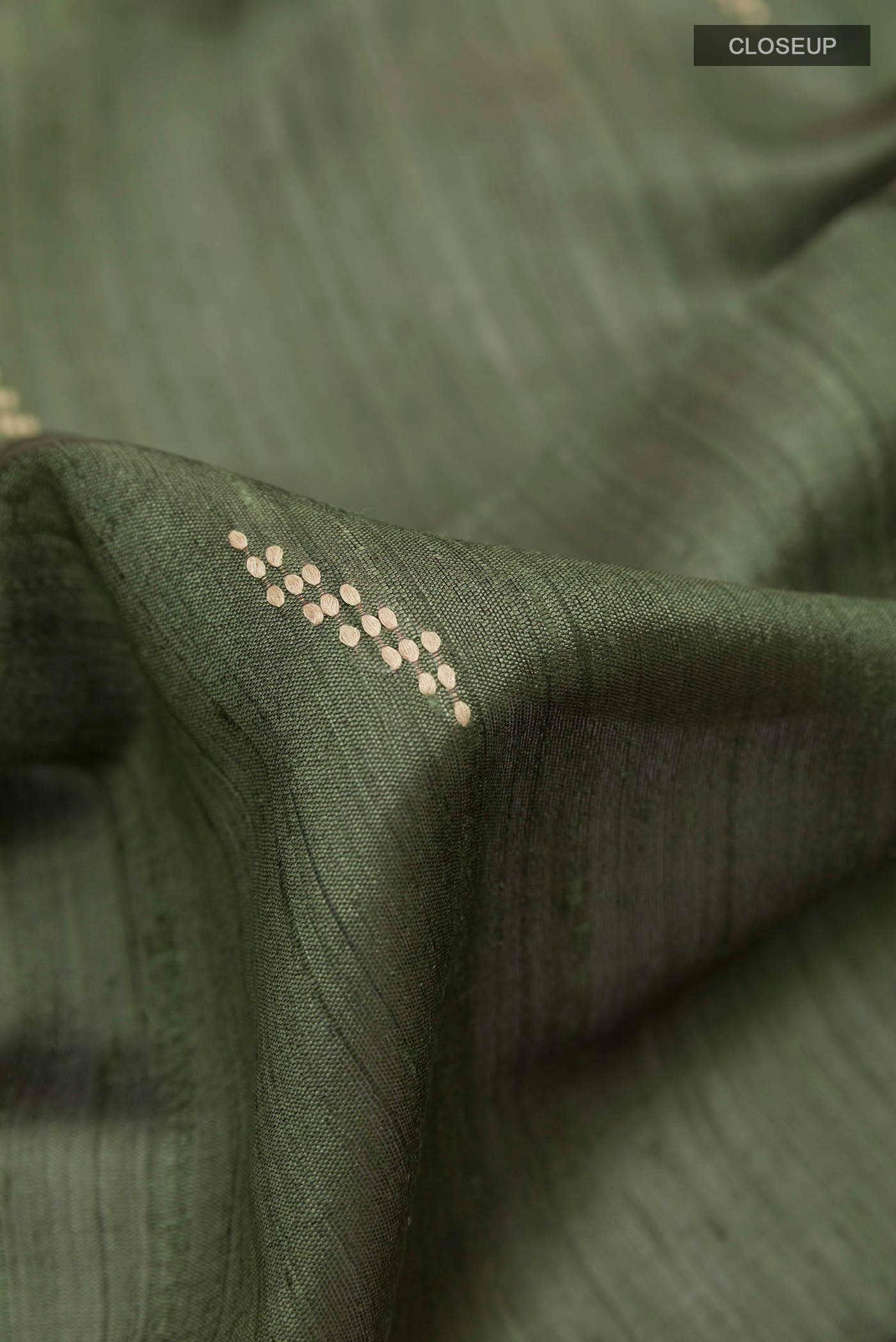 Olive Green Tussar Saree