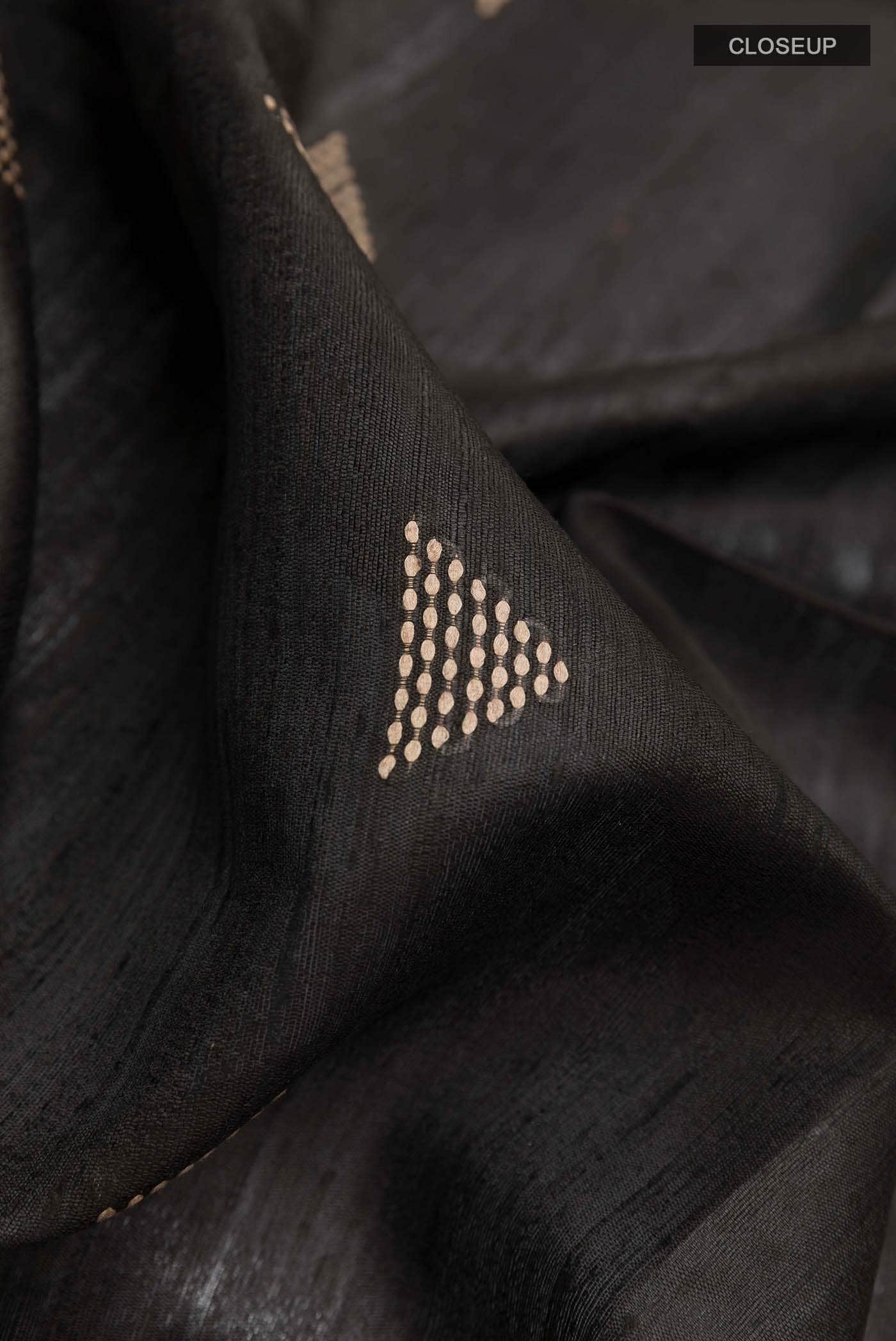 Black Tussar Saree