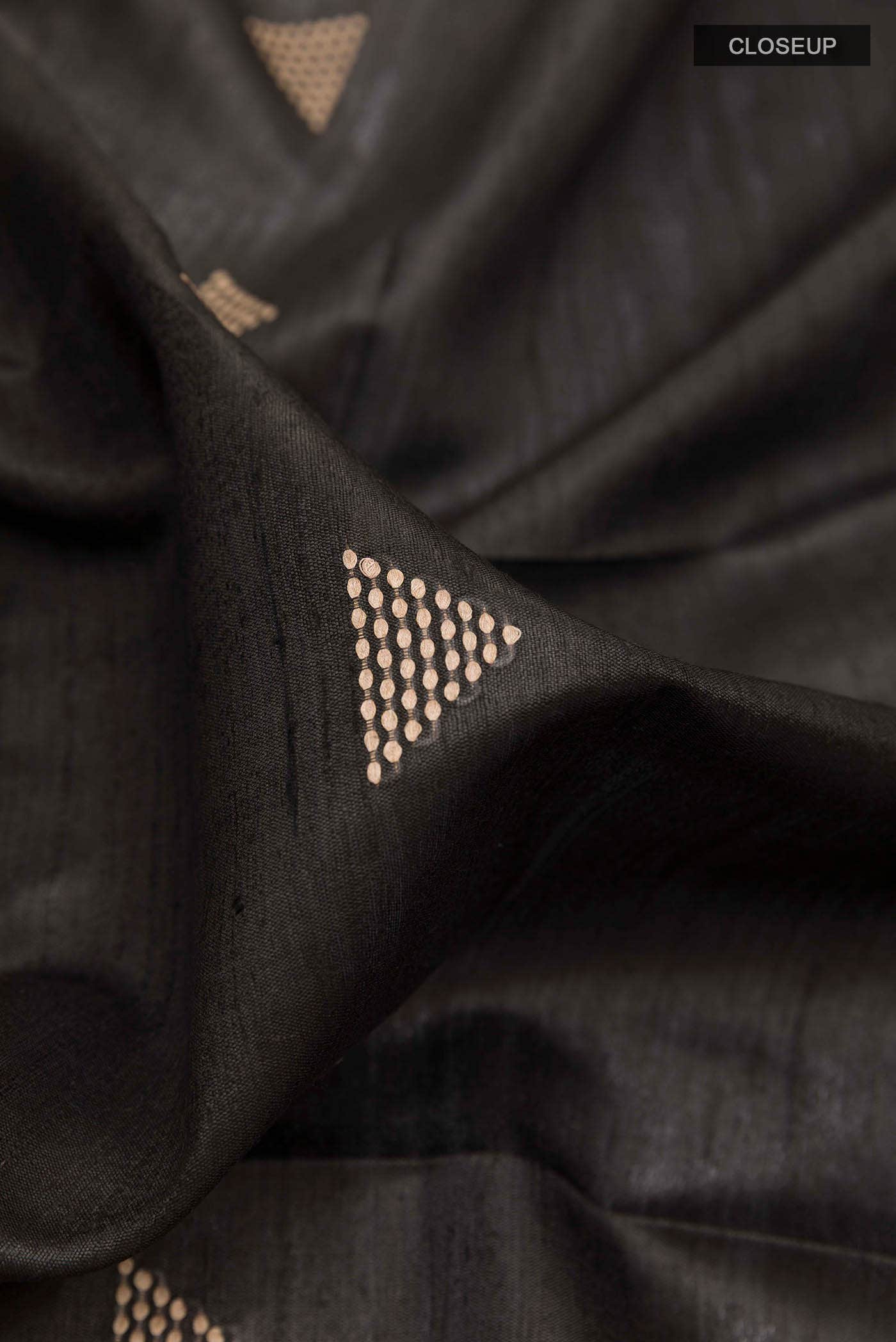 Black Tussar Saree