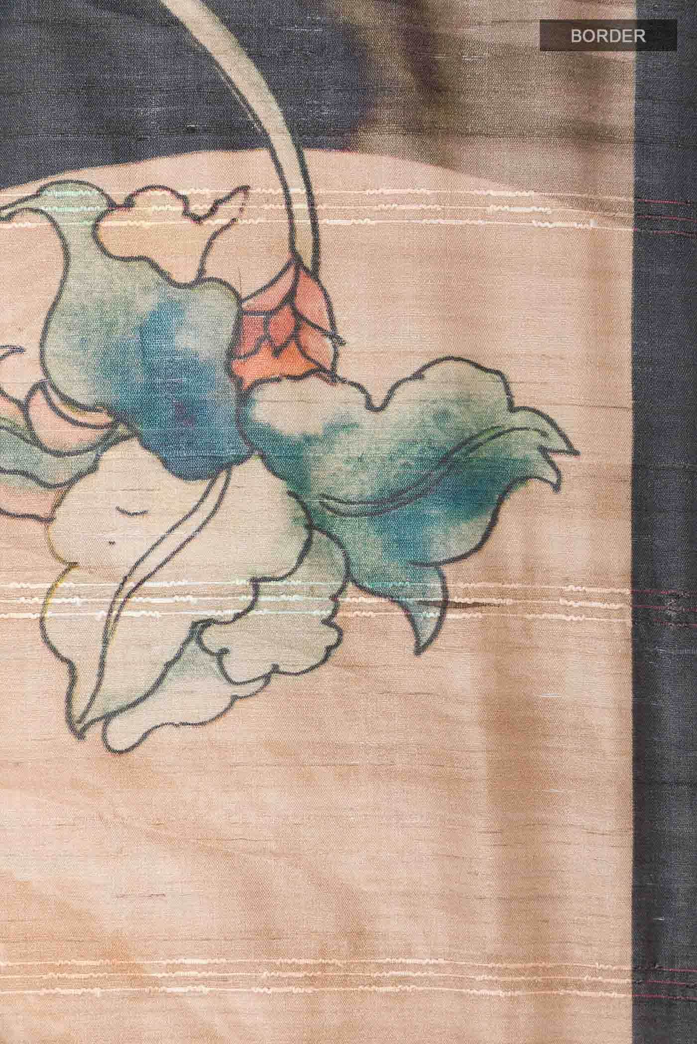 Beige Tussar Saree