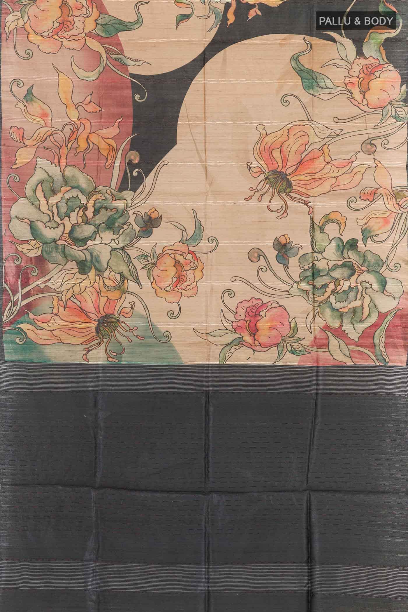 Beige Tussar Saree
