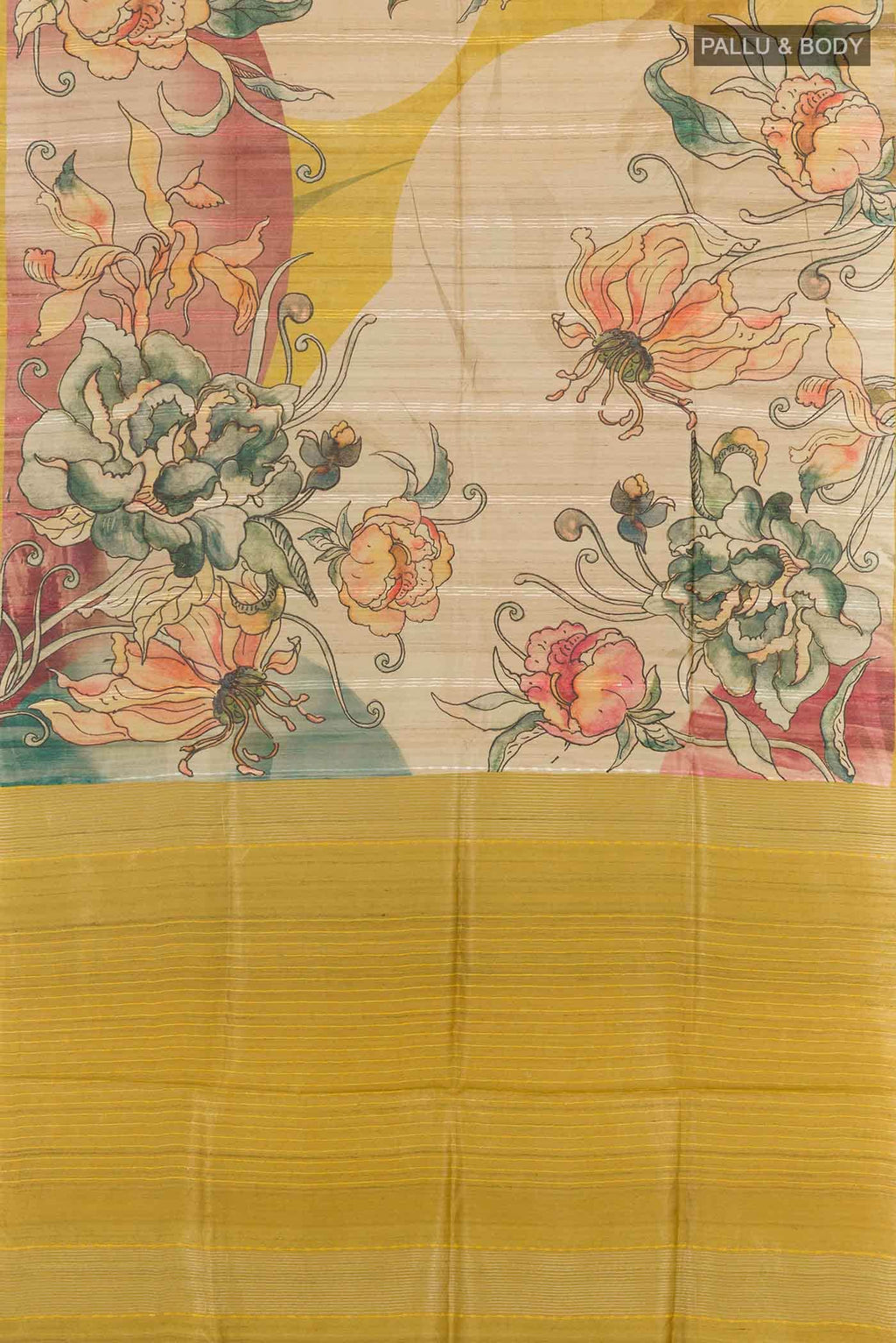 Dark Beige Tussar Saree