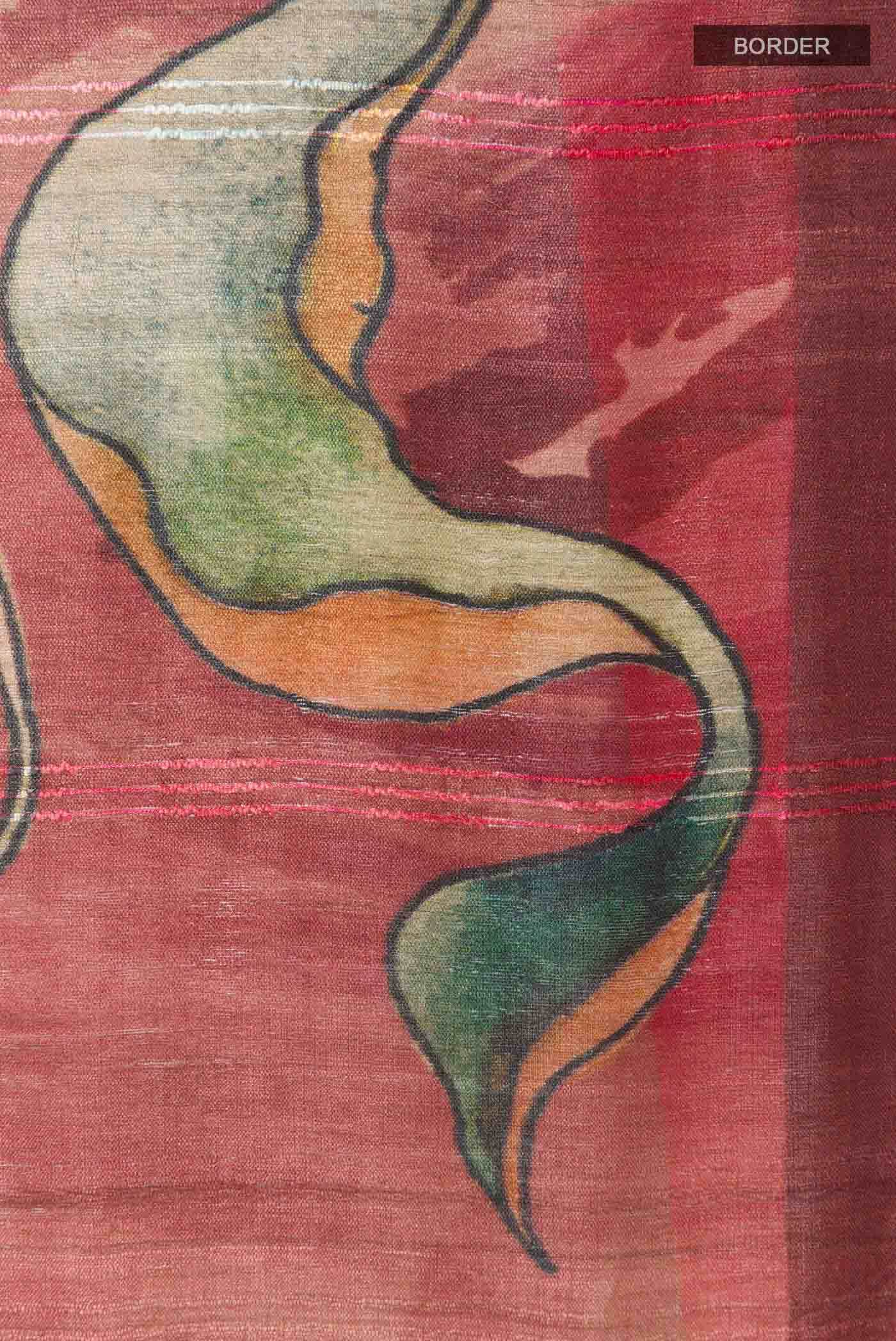 Dark Beige Tussar Saree