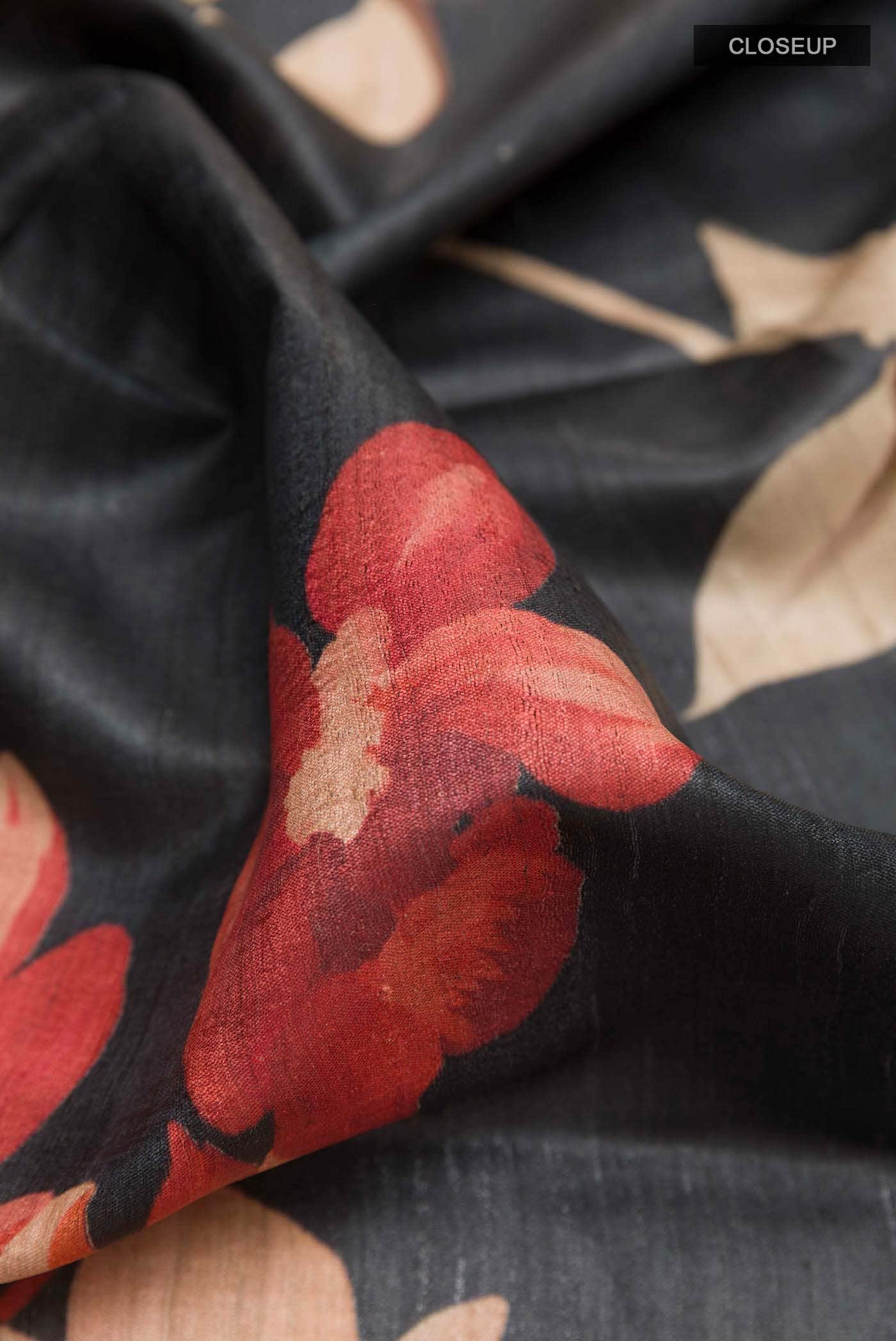 Dark Blue Tussar Saree