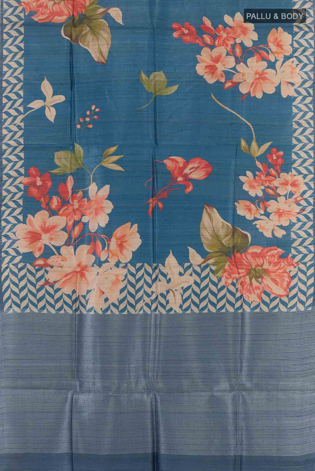 Blue Tussar Saree