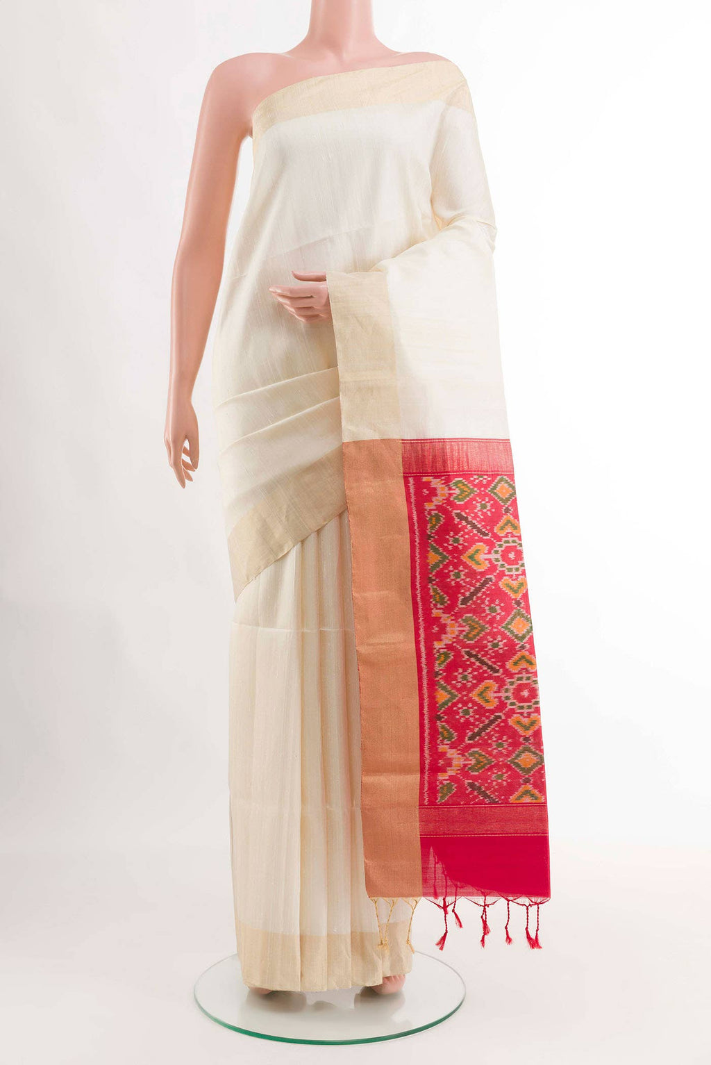 Off White Raw Silk Saree