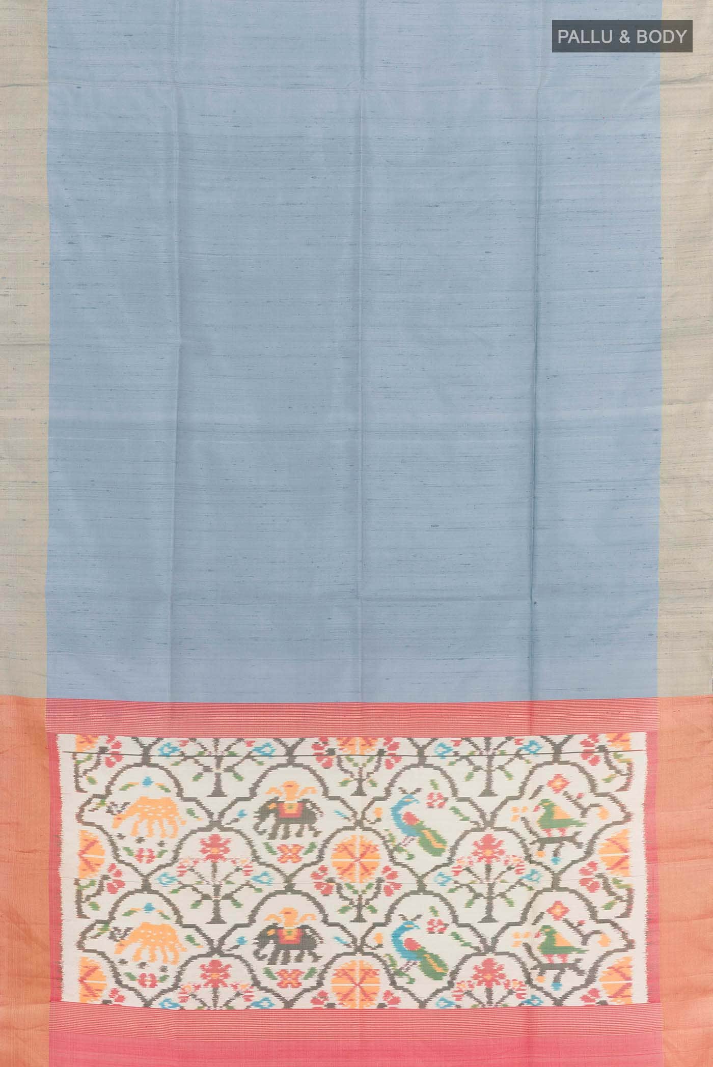 Blue Tussar Saree