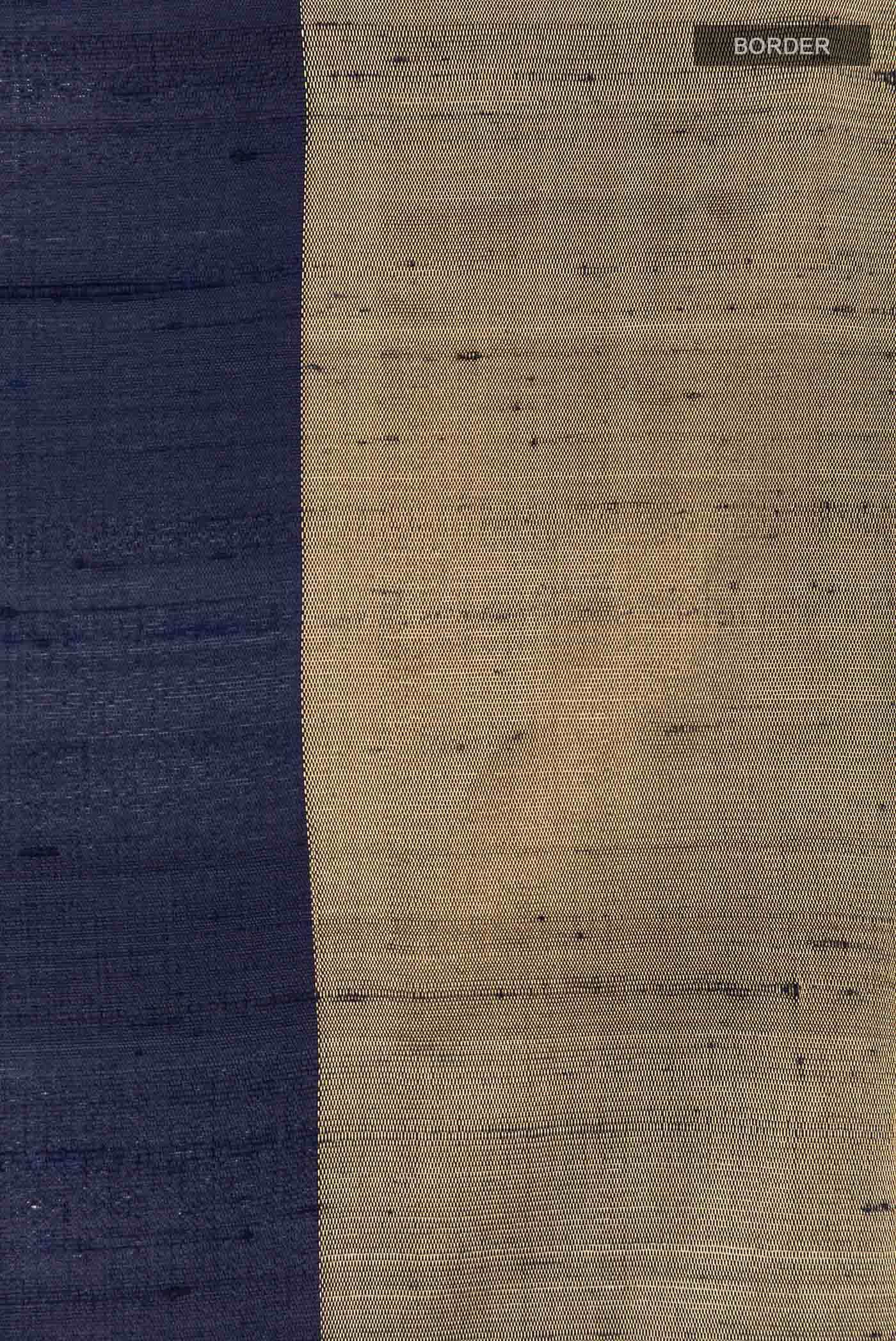 Navy Blue Tussar Saree