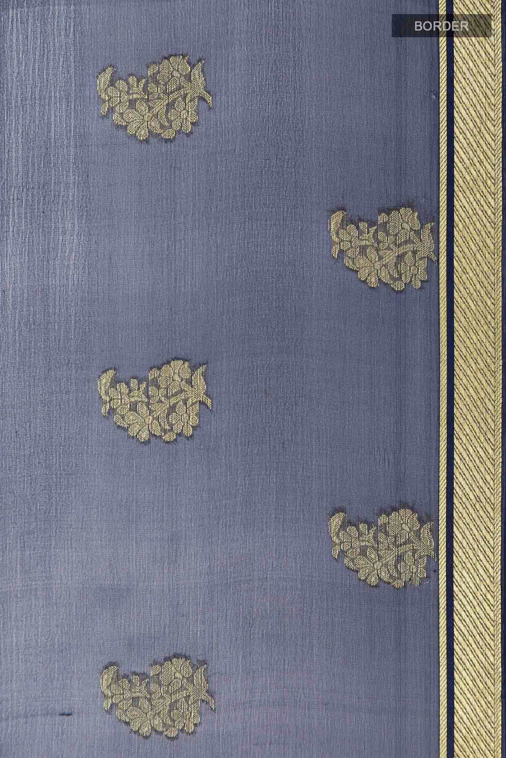 Blue Mysore Chiffon Saree