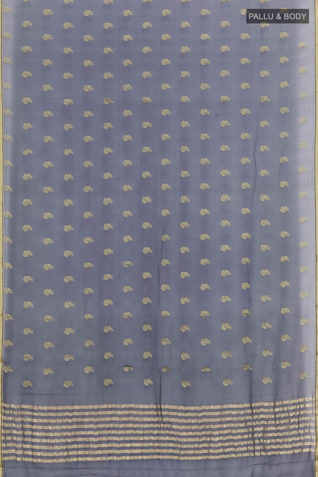 Blue Mysore Chiffon Saree