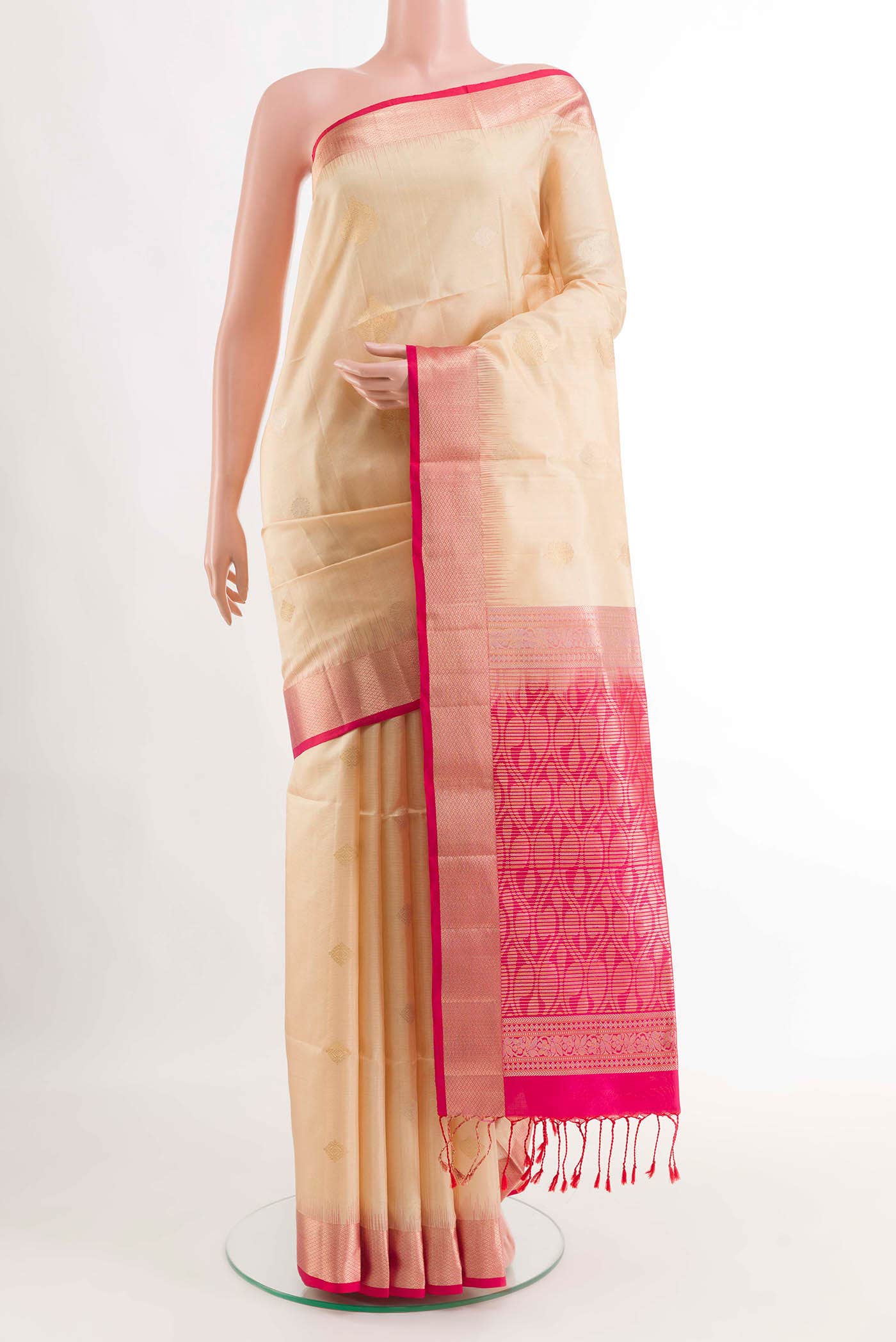 Cream Soft Silk Saree