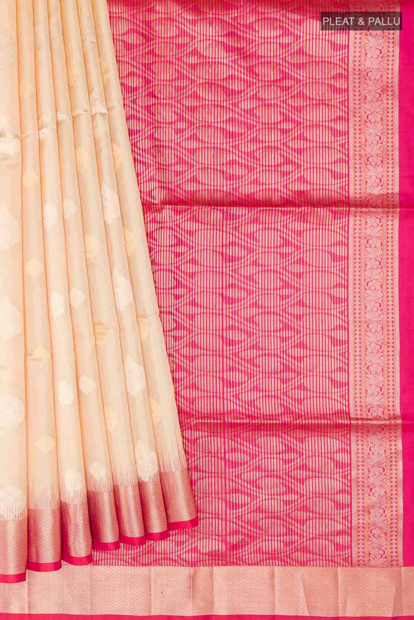 Cream Soft Silk Saree