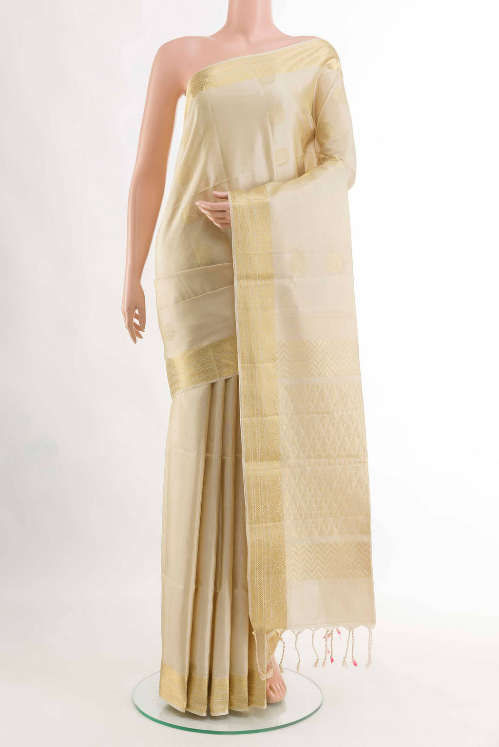 Cream Soft Silk Saree