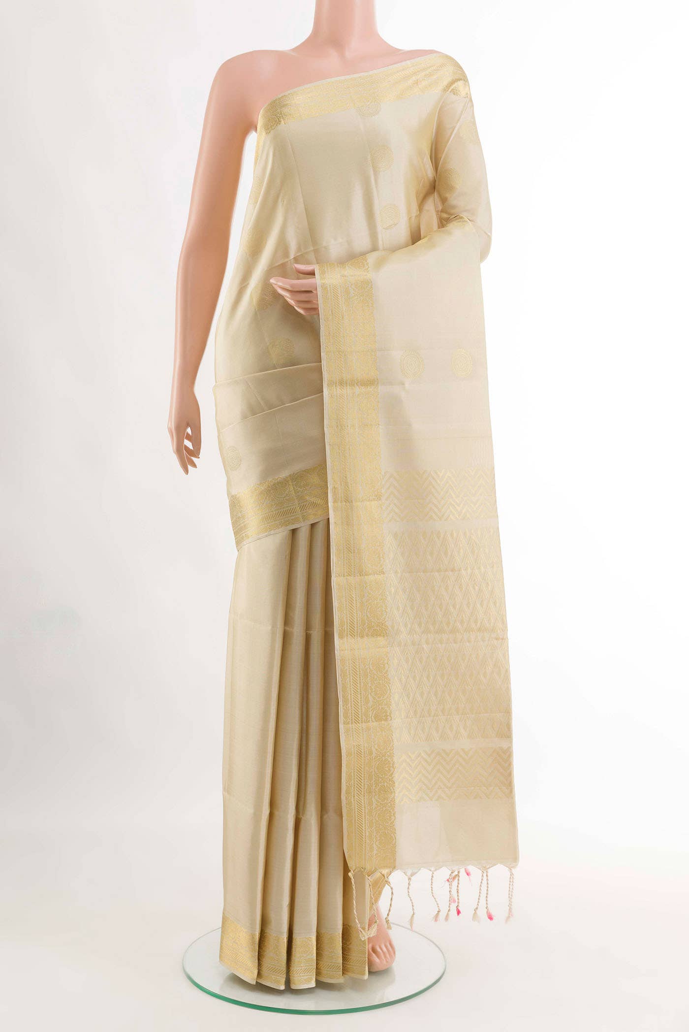 Cream Soft Silk Saree