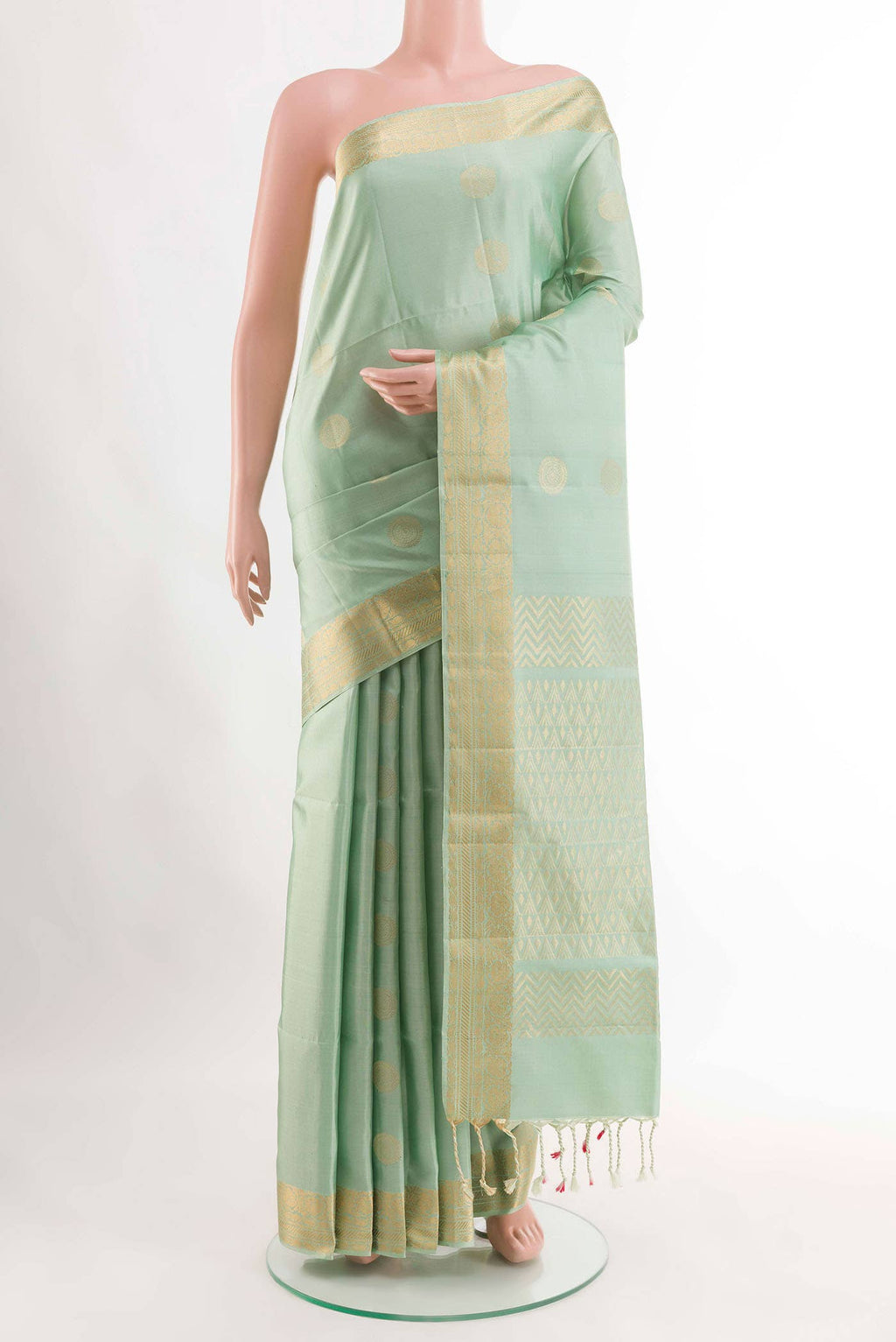 Pista Green Soft Silk Saree