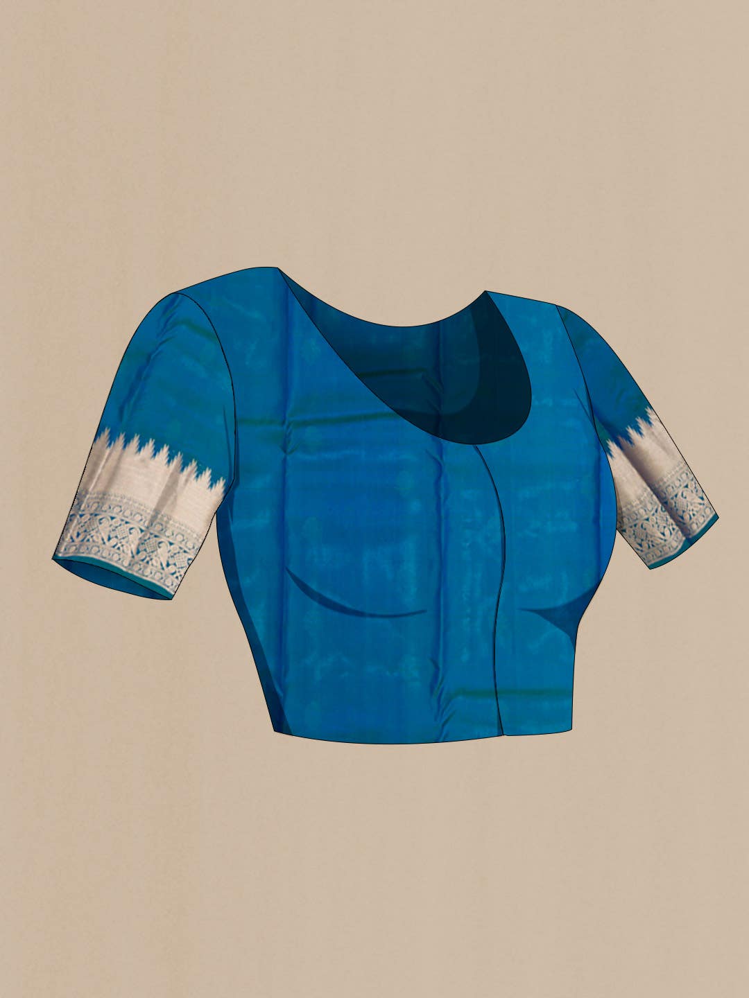 Peacock Blue Kanchipuram Silk Saree