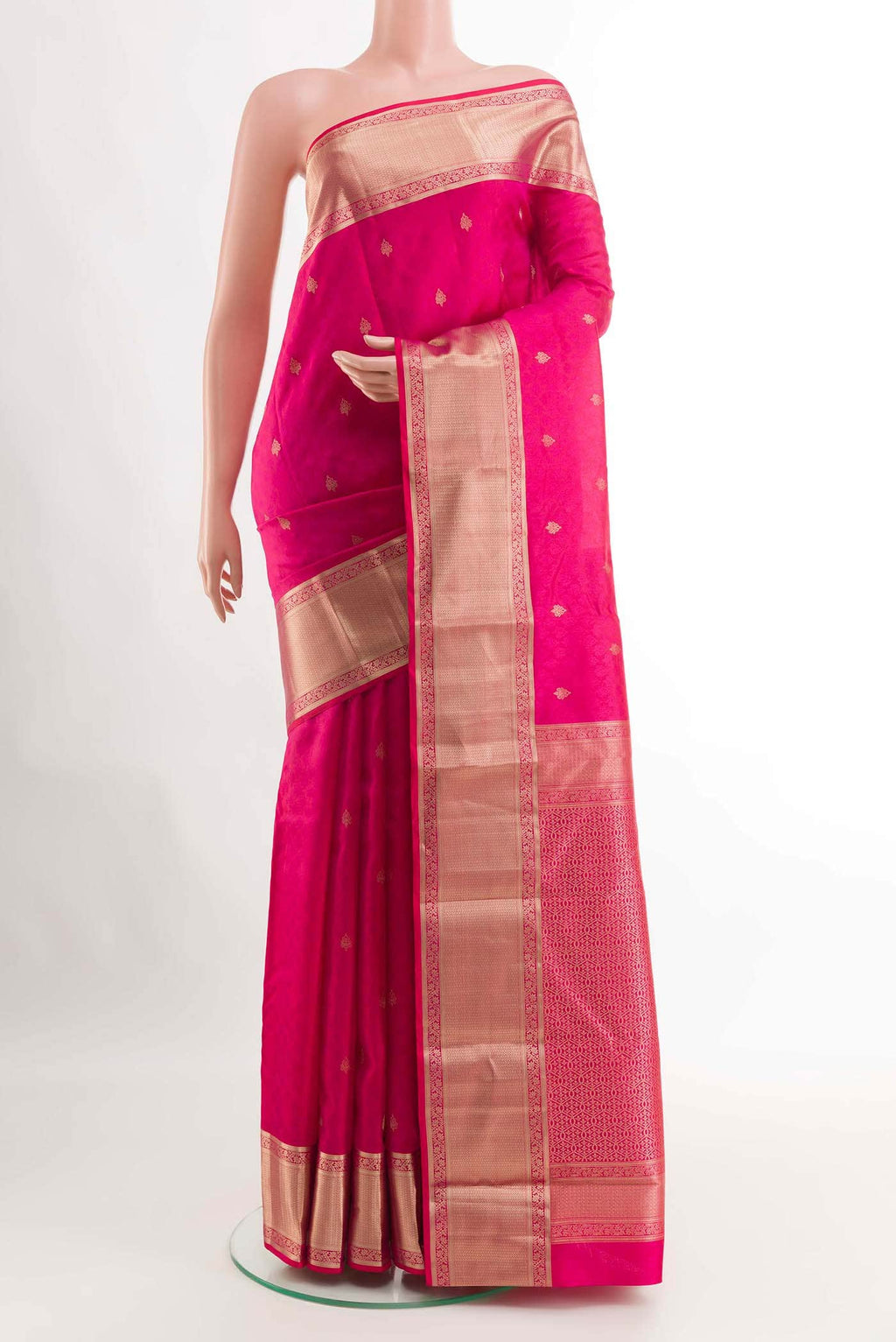 Pink Dual Tone Kanchipuram Silk Saree