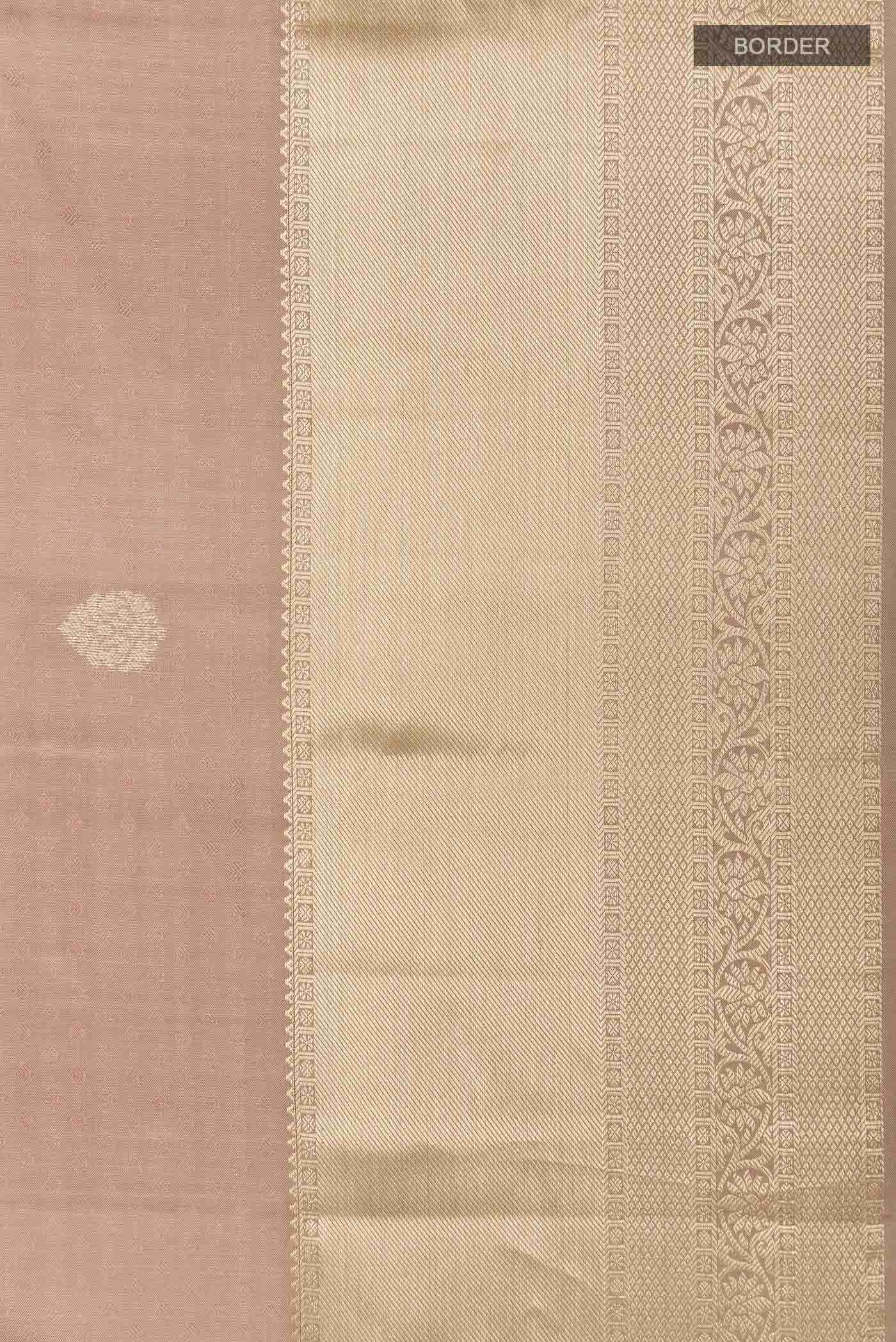 Dark Beige Kanchipuram Silk Saree
