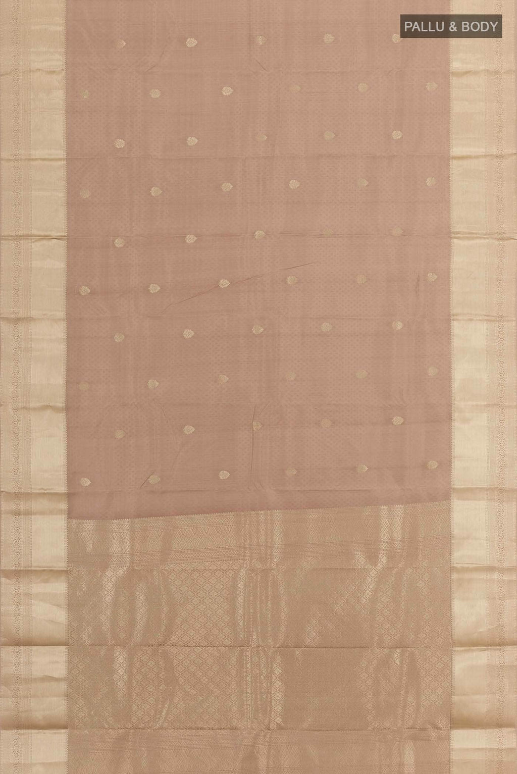 Dark Beige Kanchipuram Silk Saree