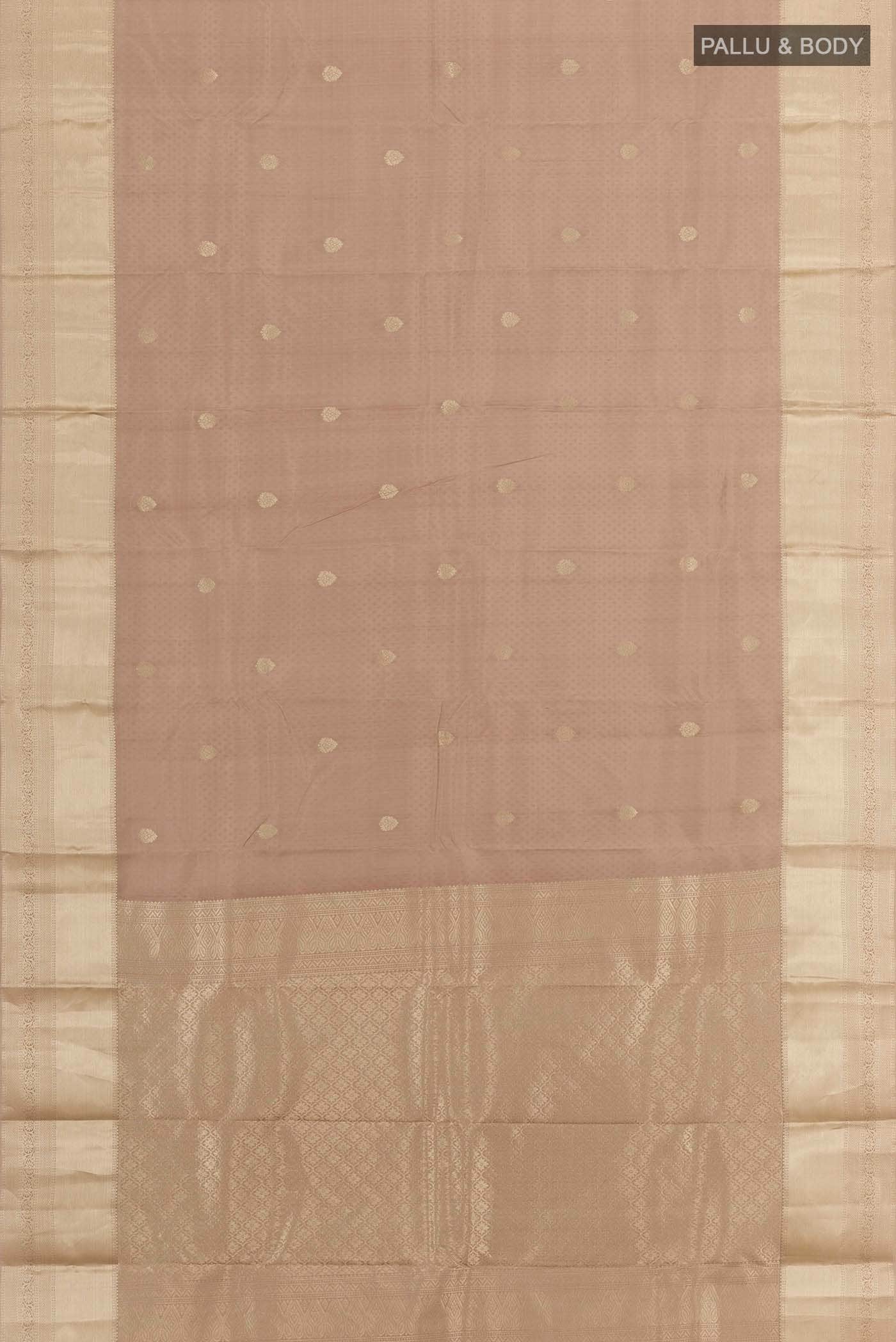 Dark Beige Kanchipuram Silk Saree